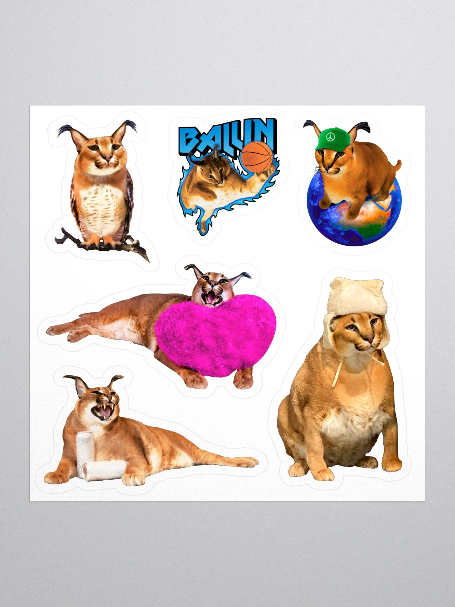 Big Floppa Caracal Sticker Pack product image (1)
