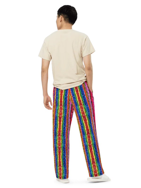 Boho colorful Stripes - Unisex Wide-Leg Pants product image (6)