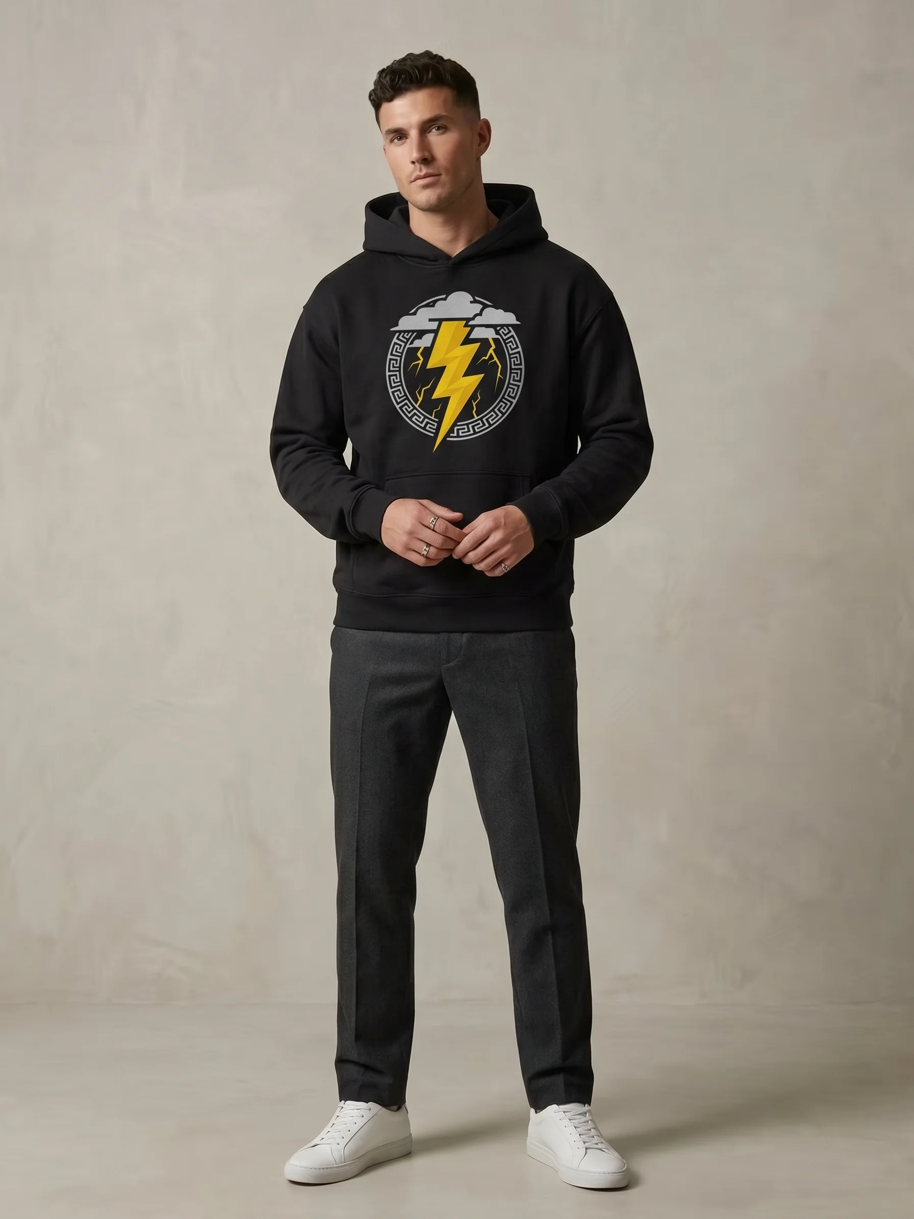Zeus Lightning Oversized Hoodie – Greek Mythology Thunderbolt product image (2)