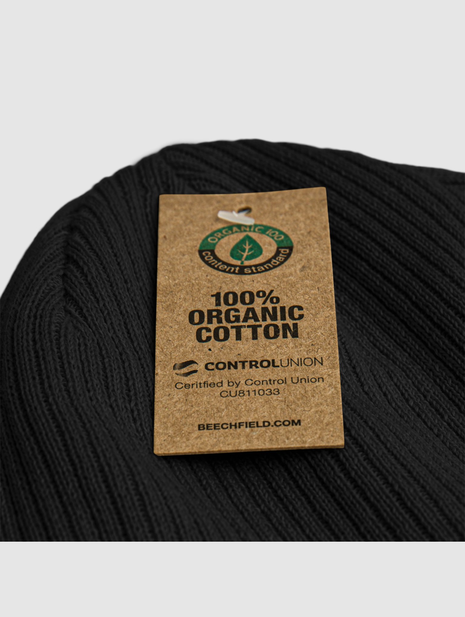 Organic Ribbed Beanie (Black) product image (2)