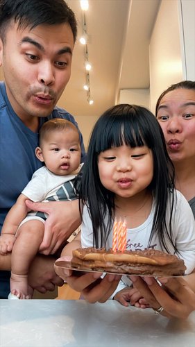 12 months. 12 tiny cakes. 12 times the whole family crammed into frame to yell “HAPPY X MONTHS BABY CLOUD! 🎂”. They say watch...