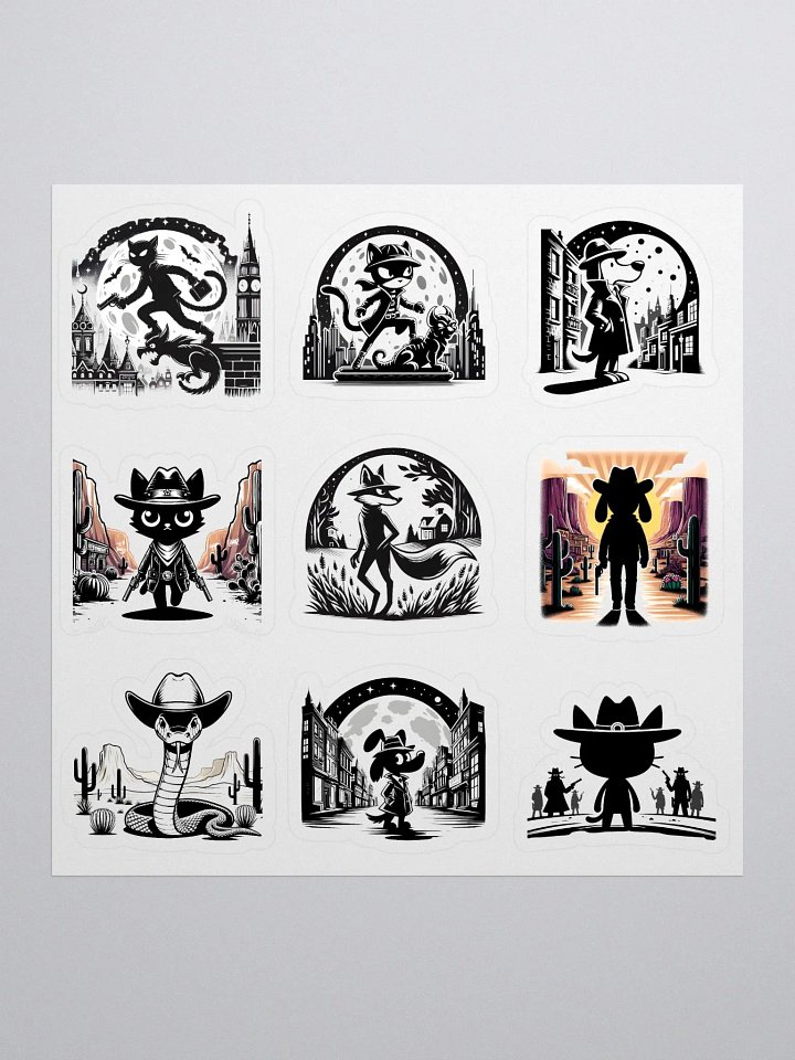 Vintage Black and White Cartoon Stickers product image (1)