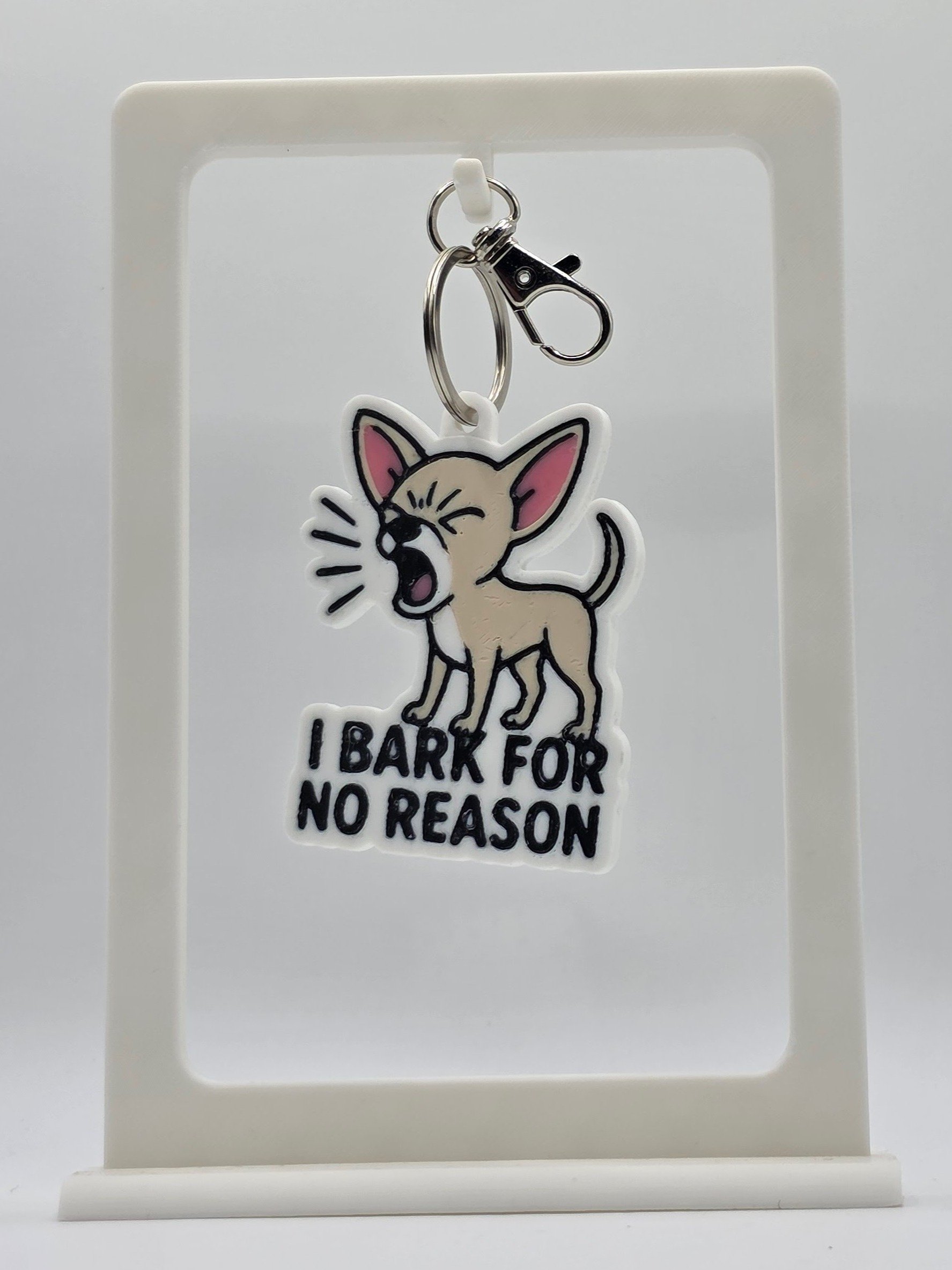 🐾 I Bark for No Reason Keychain | Funny Chihuahua Design product image (1)