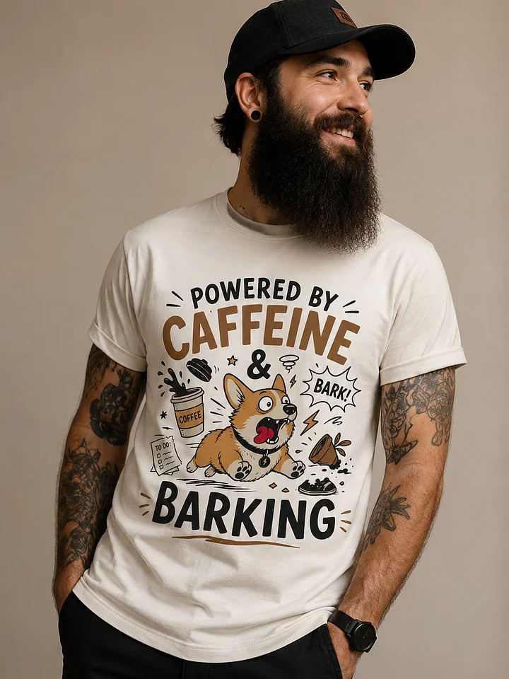 Powered by Caffeine and Barking Corgi T-Shirt product image (1)