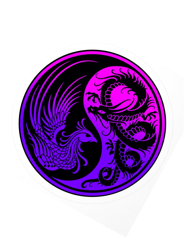 Dragon Phoenix Yin Yang Sticker product image (2)