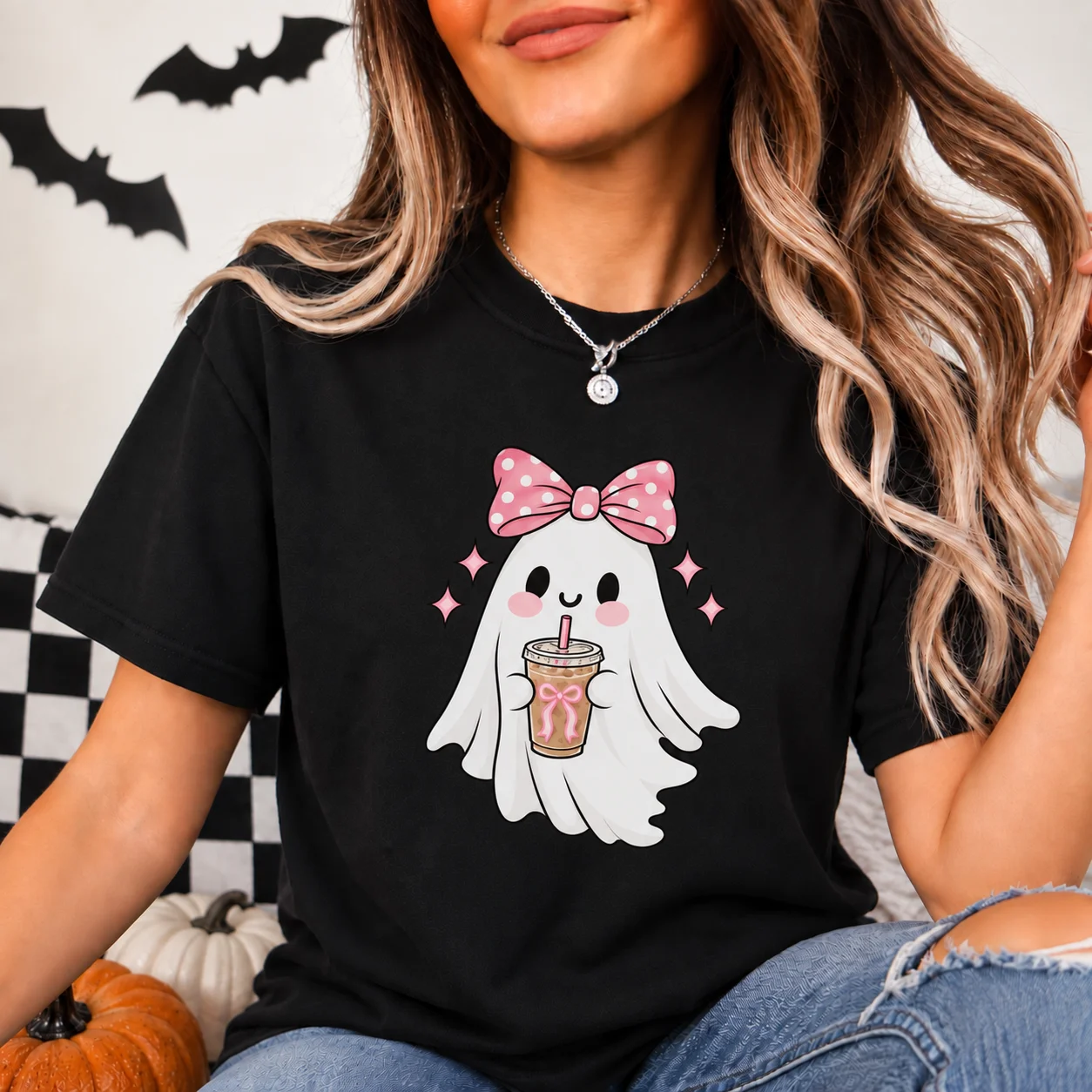 Comfort Colors Cute Iced Coffee Ghost Graphic T-Shirt product image (2)