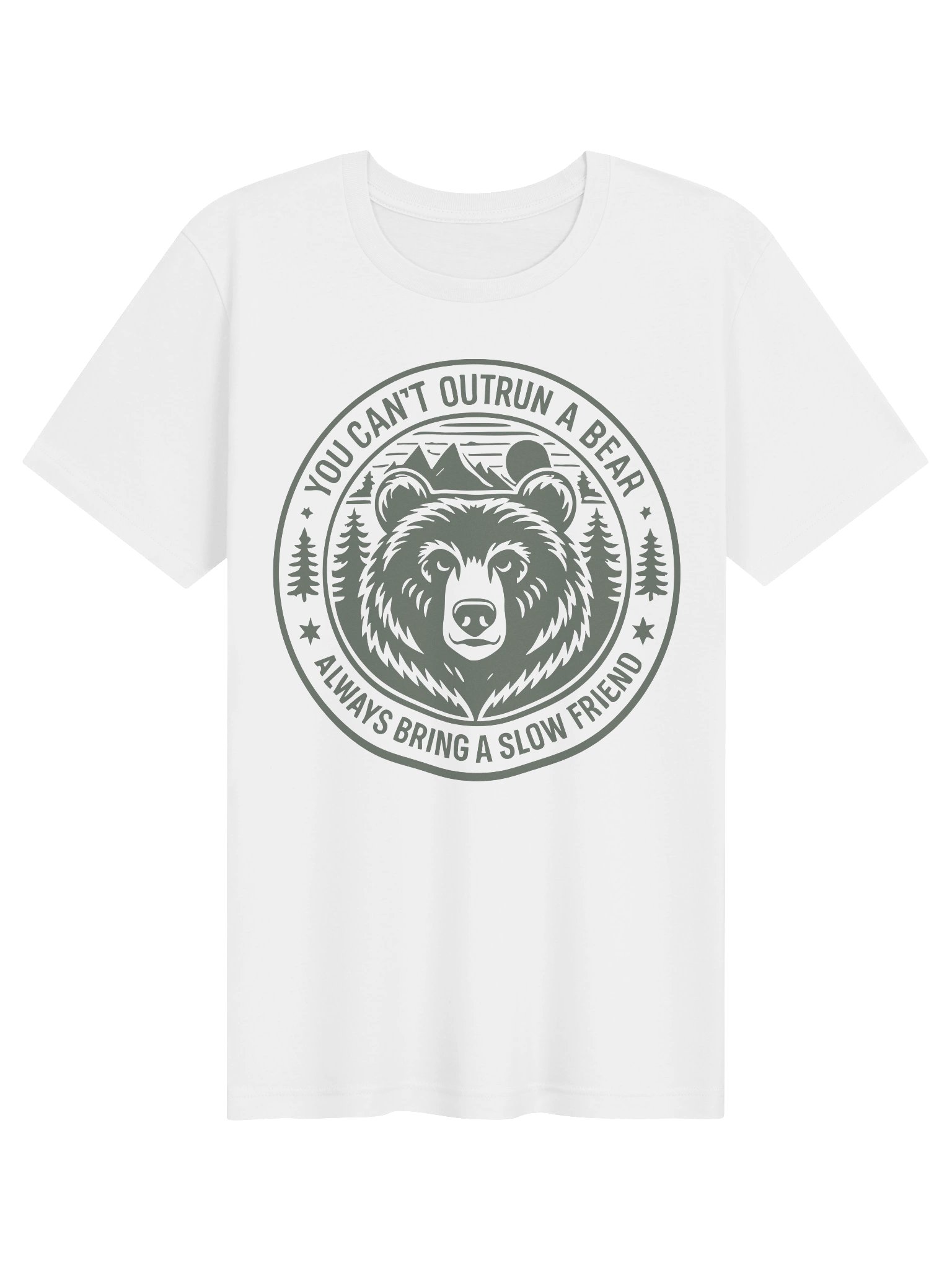 You Can't Outrun A Bear Funny Bear Hiking Shirt product image (1)