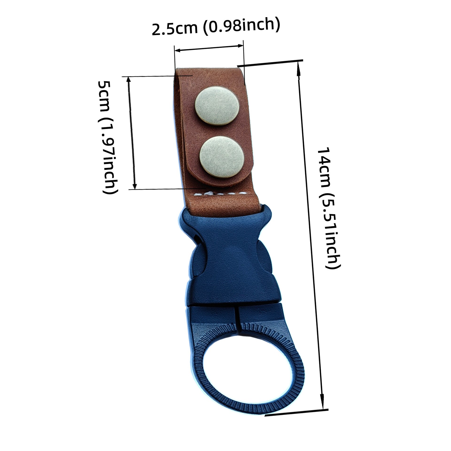 MEEBOY 3 Pcs handmade leather water bottle carabiner, water bottle holder for Outdoor Camping Hiking Traveling product image (2)
