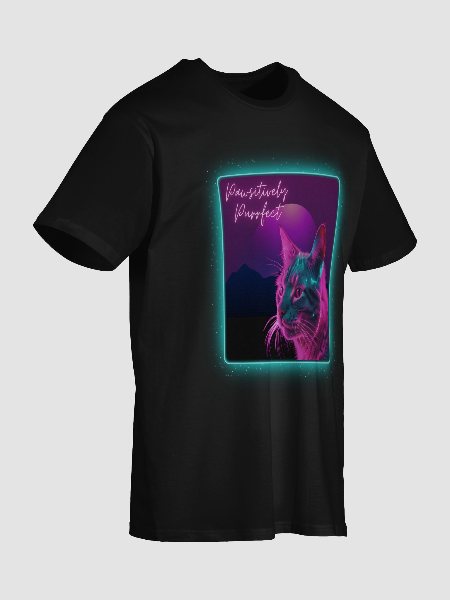 Pawsitively Purrfect Neon Cat Tee product image (6)