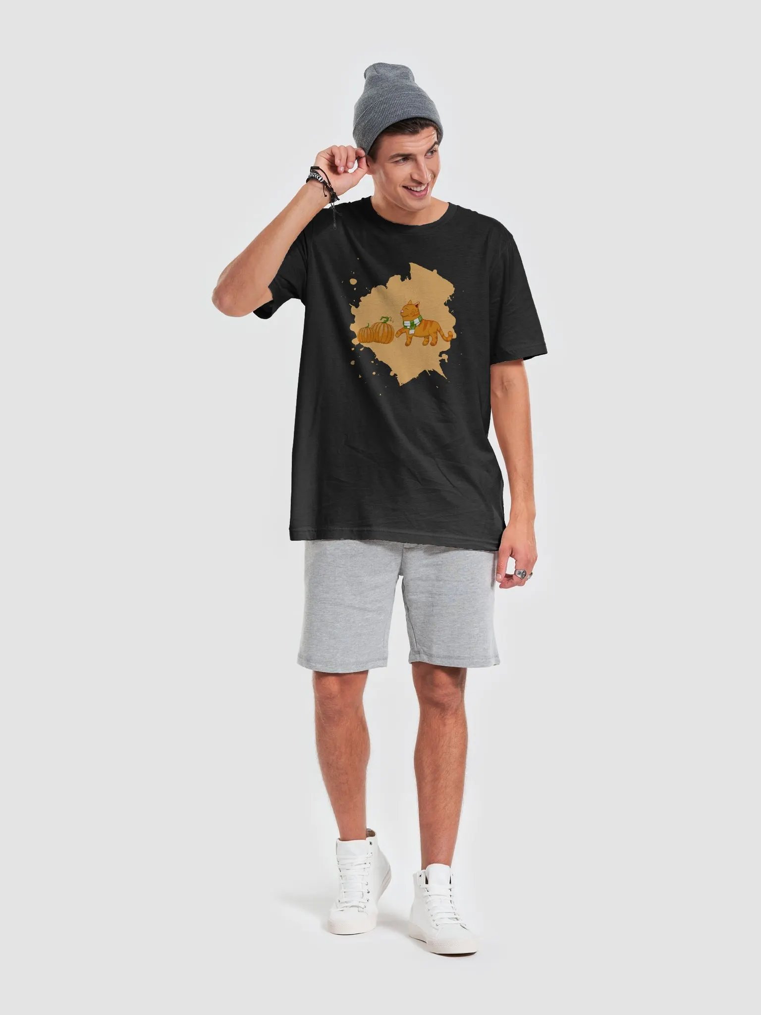 : 🍁 Autumn Cat T-Shirt | Cute Fall Cat with Pumpkins Shirt | Cozy Autumn Vibes Tee product image (38)