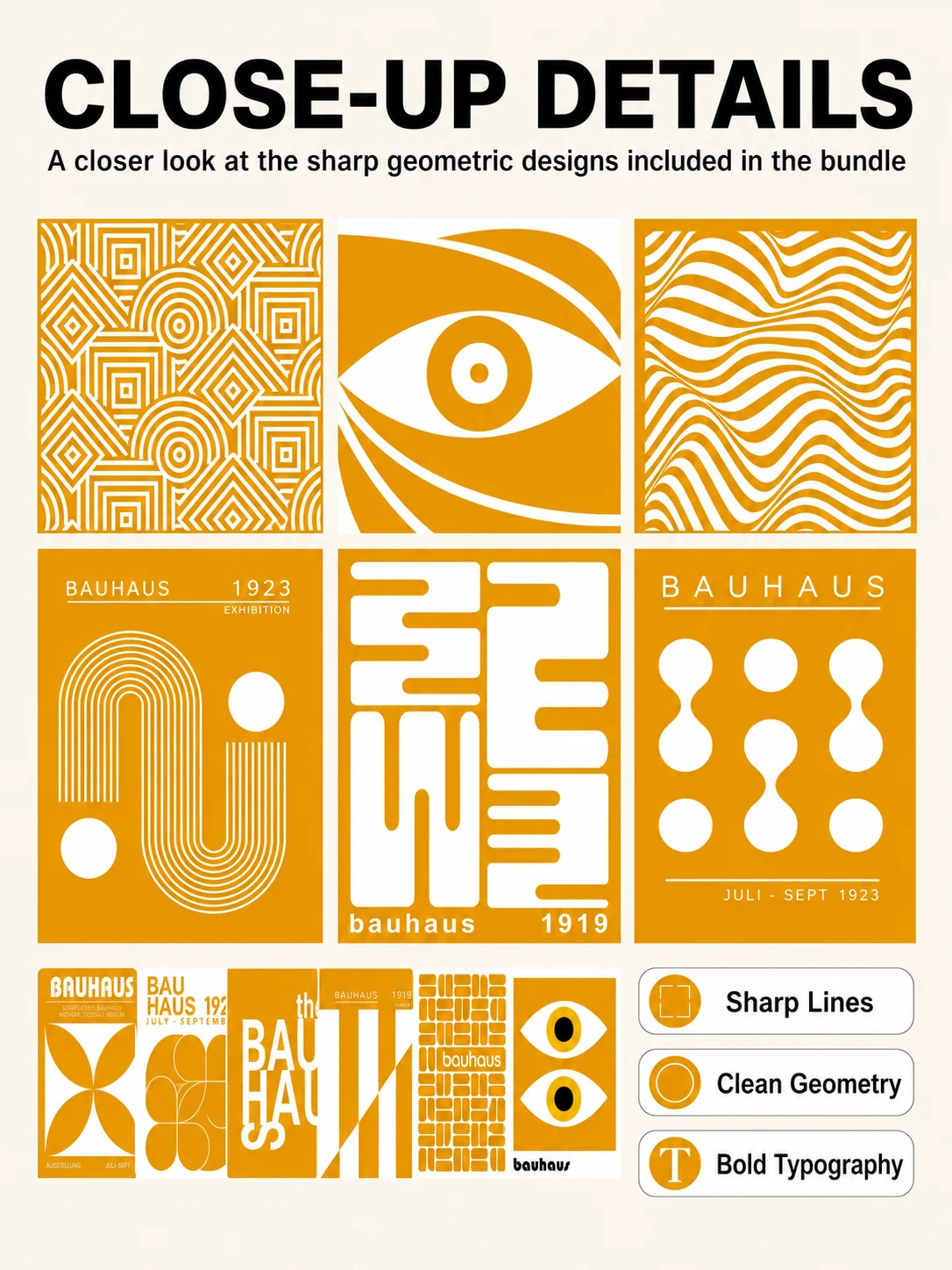 Bauhaus Wall Art Bundle, 100 Prints x 16 Colors, 1600 Printable Posters, product image (5)
