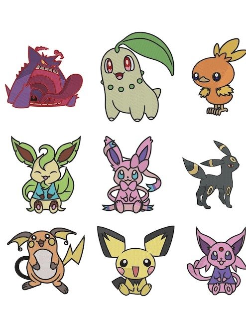 Pika chu Embroidery Design Bundle – 160 Files | 6 Sizes | Machine Embroidery product image (8)