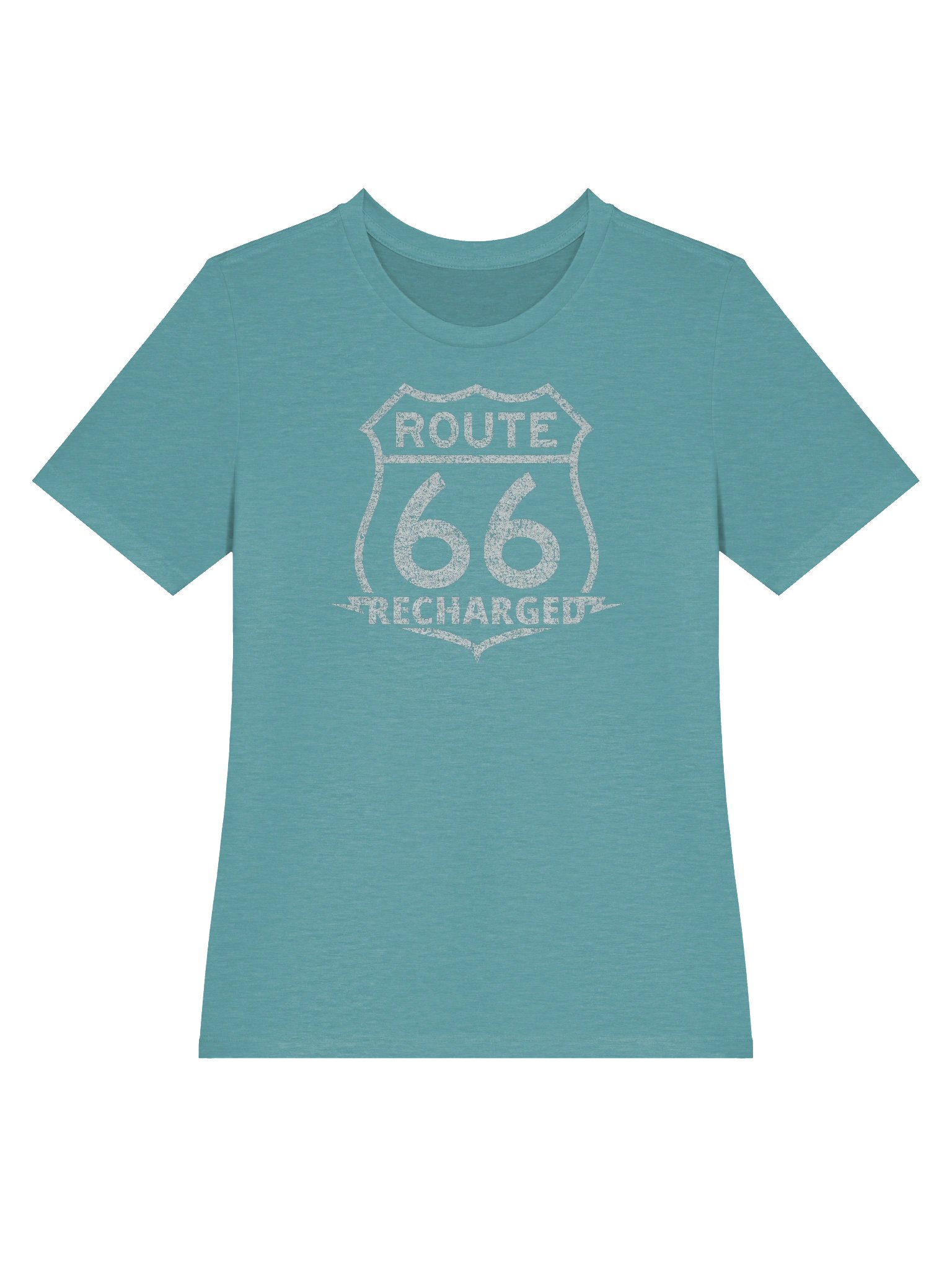 Route 66 Recharged - White Faded Shield Outline (Womens) product image (19)