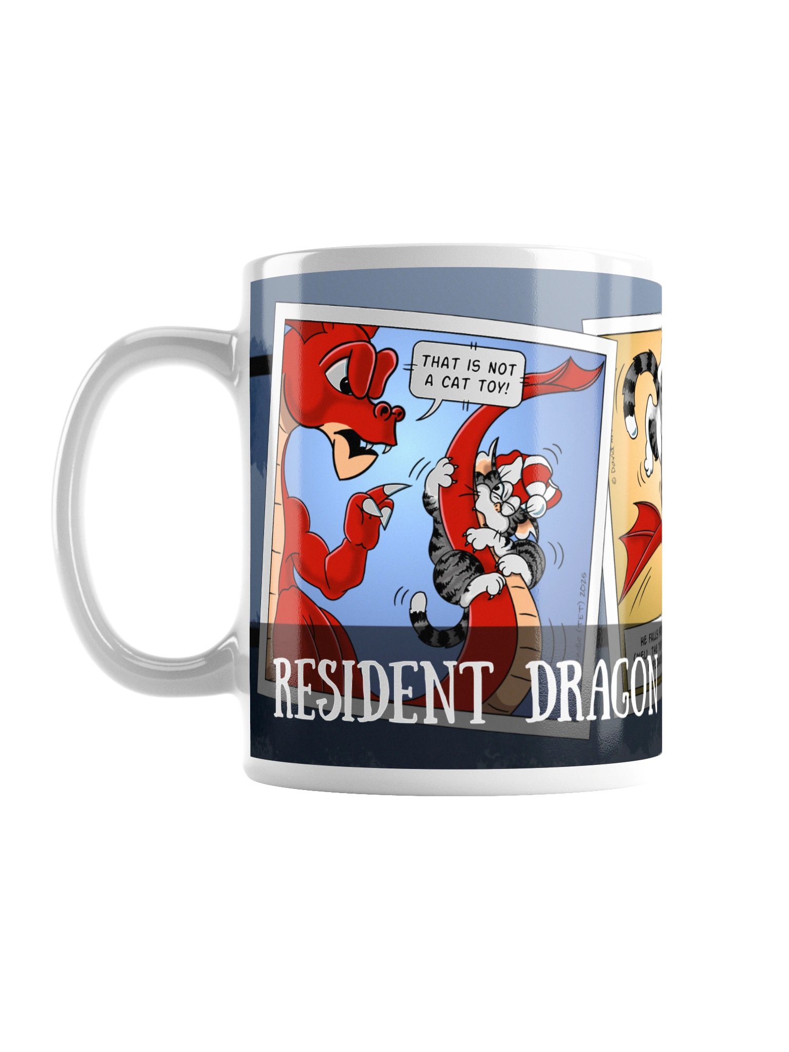 Resident Dragon Comic Dragon Tail Cat Toy Three-Panel Mug product image (1)