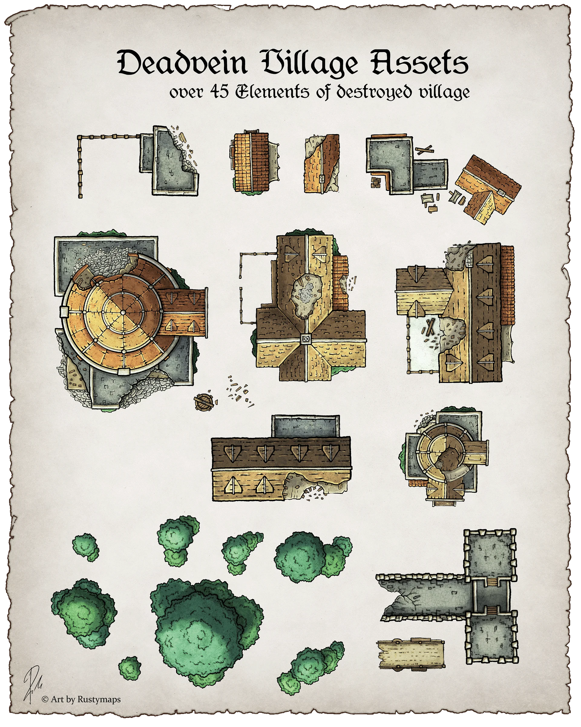 Destroyed Village Assets - Deadvein Village product image (1)