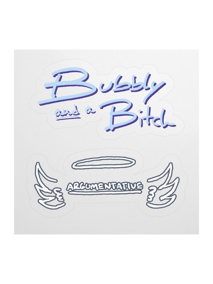 Bubbly and a B (blue and purple shadow design) sticker pack product image (2)