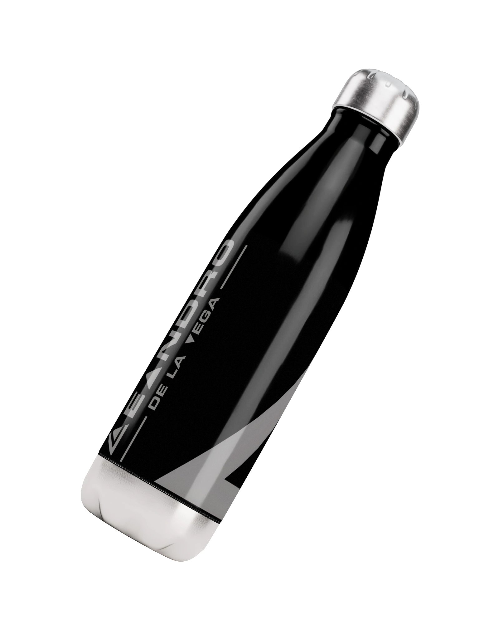 STAINLESS STEEL WATER BOTTLE - LEANDRO DE LA VEGA BLACK GREY product image (4)