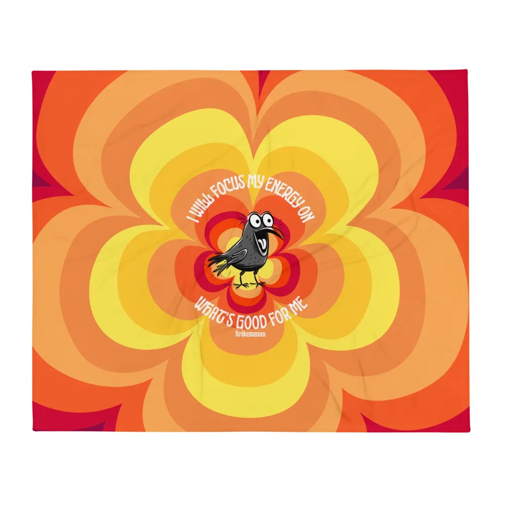 Throw Blanket 🧡 I will focus my energy on what's good for me (127 × 153 cm) product image (1)