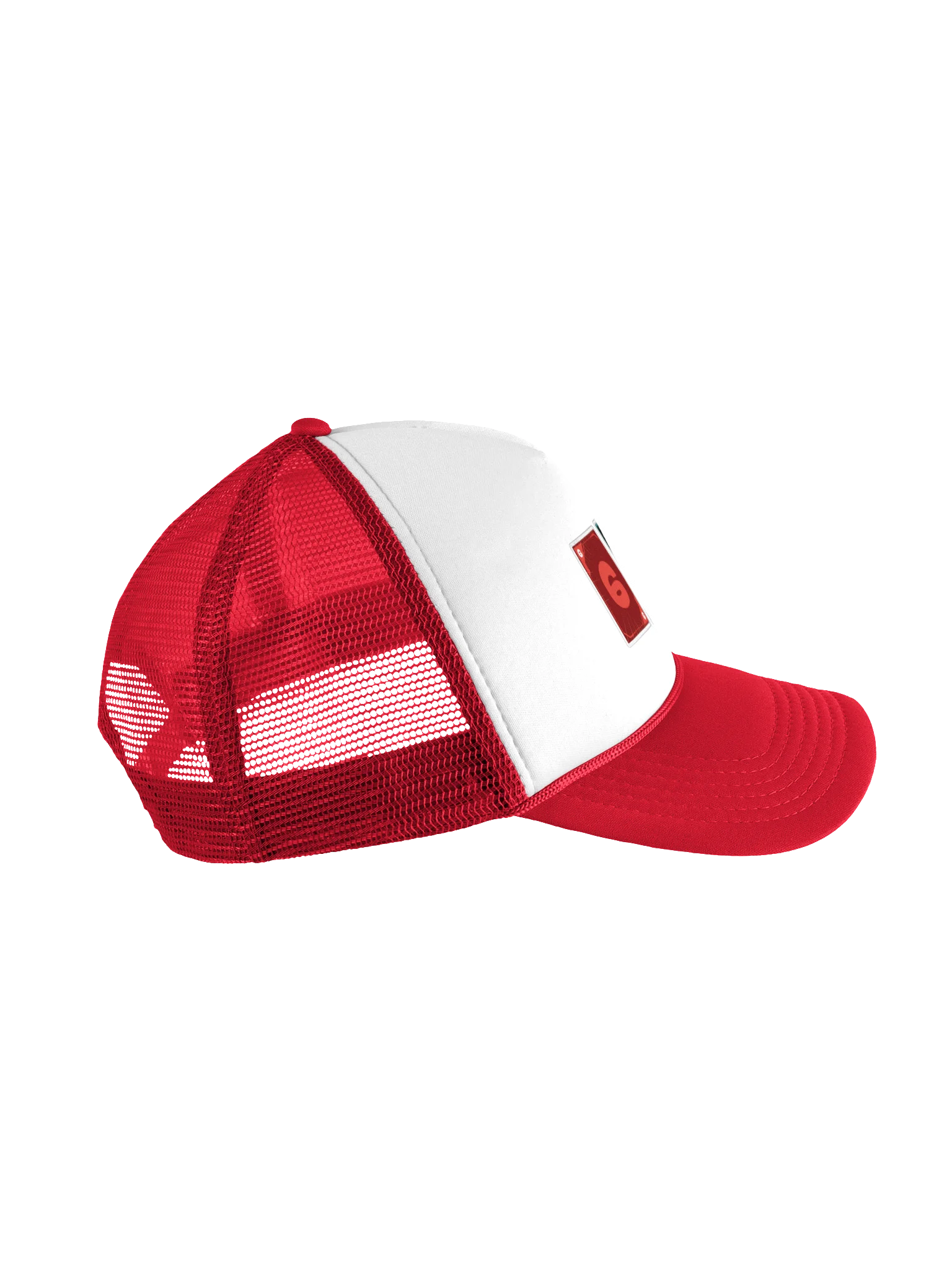 Red Trucker Hat with Six 7 Card Back and Red Synergy product image (3)