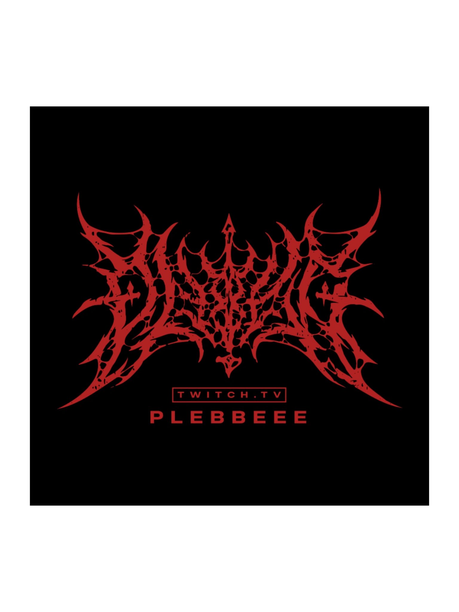 PLEBBEEE Metal Sticker | Black/Red product image (1)