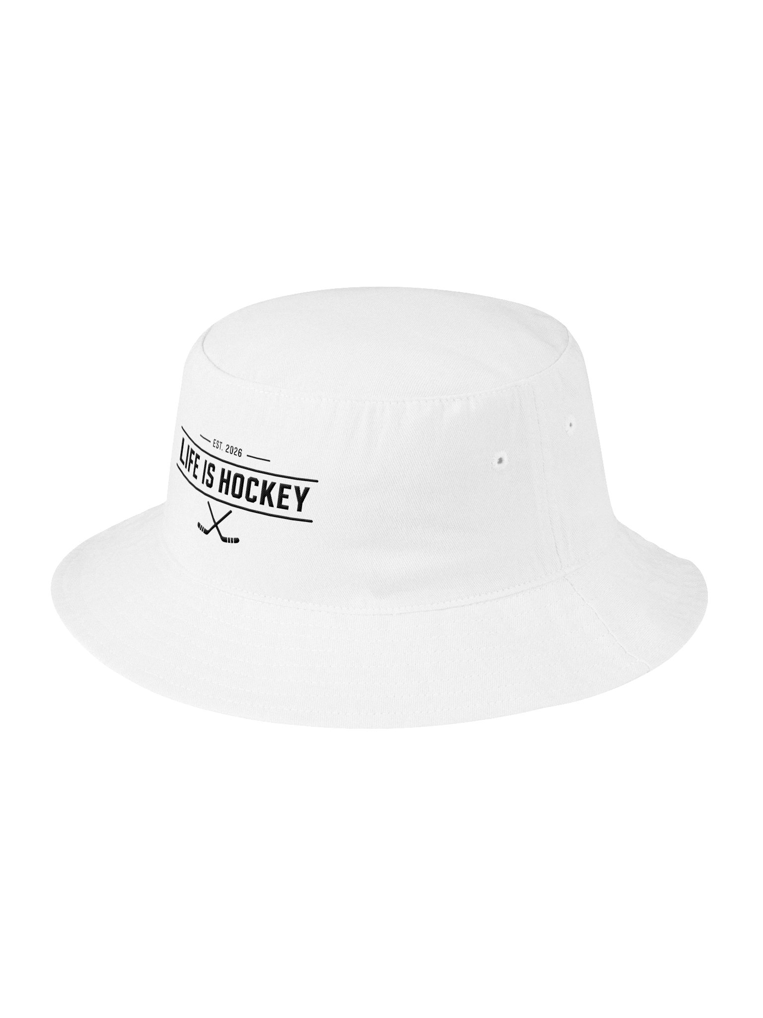 Life Is Hockey Bucket Hat (White) product image (2)