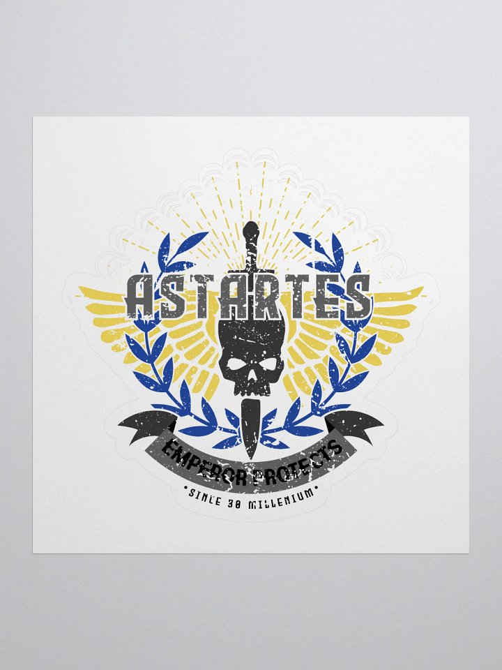 Astartes Retro Badge Kiss-Cut Sticker – Warhammer 40K Style product image (1)