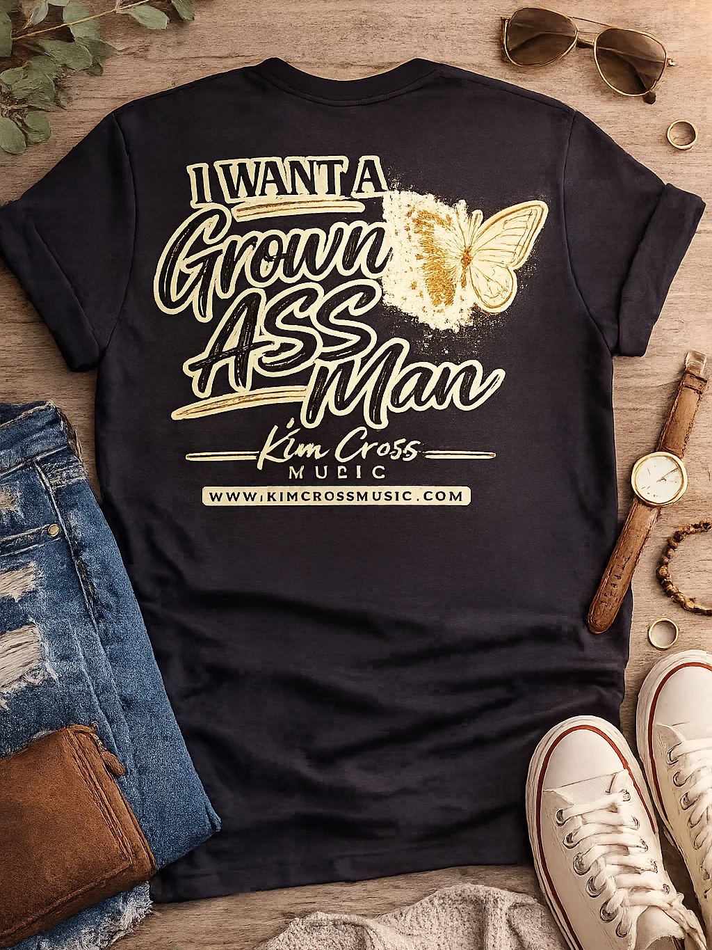 I Want a Grown Ass Man Women's T-Shirt Back Logo product image (1)