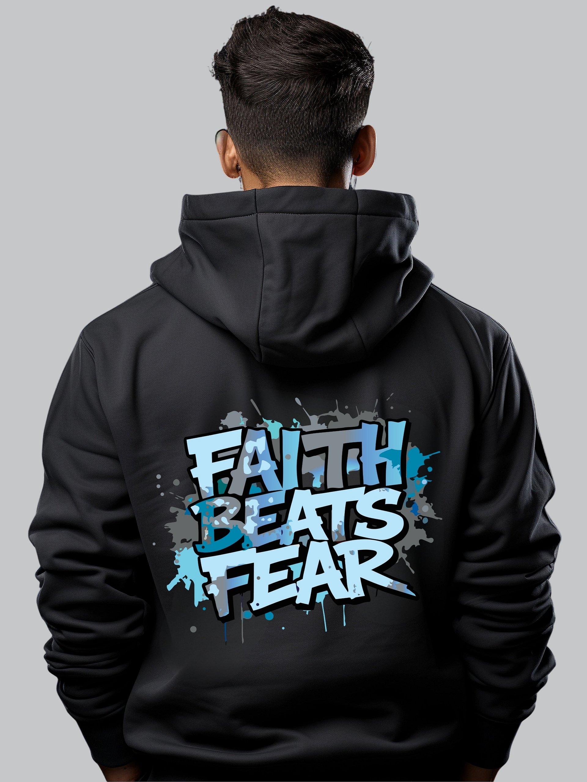 Faith Beats Fear Mens Premium Graffiti Hoodie product image (1)