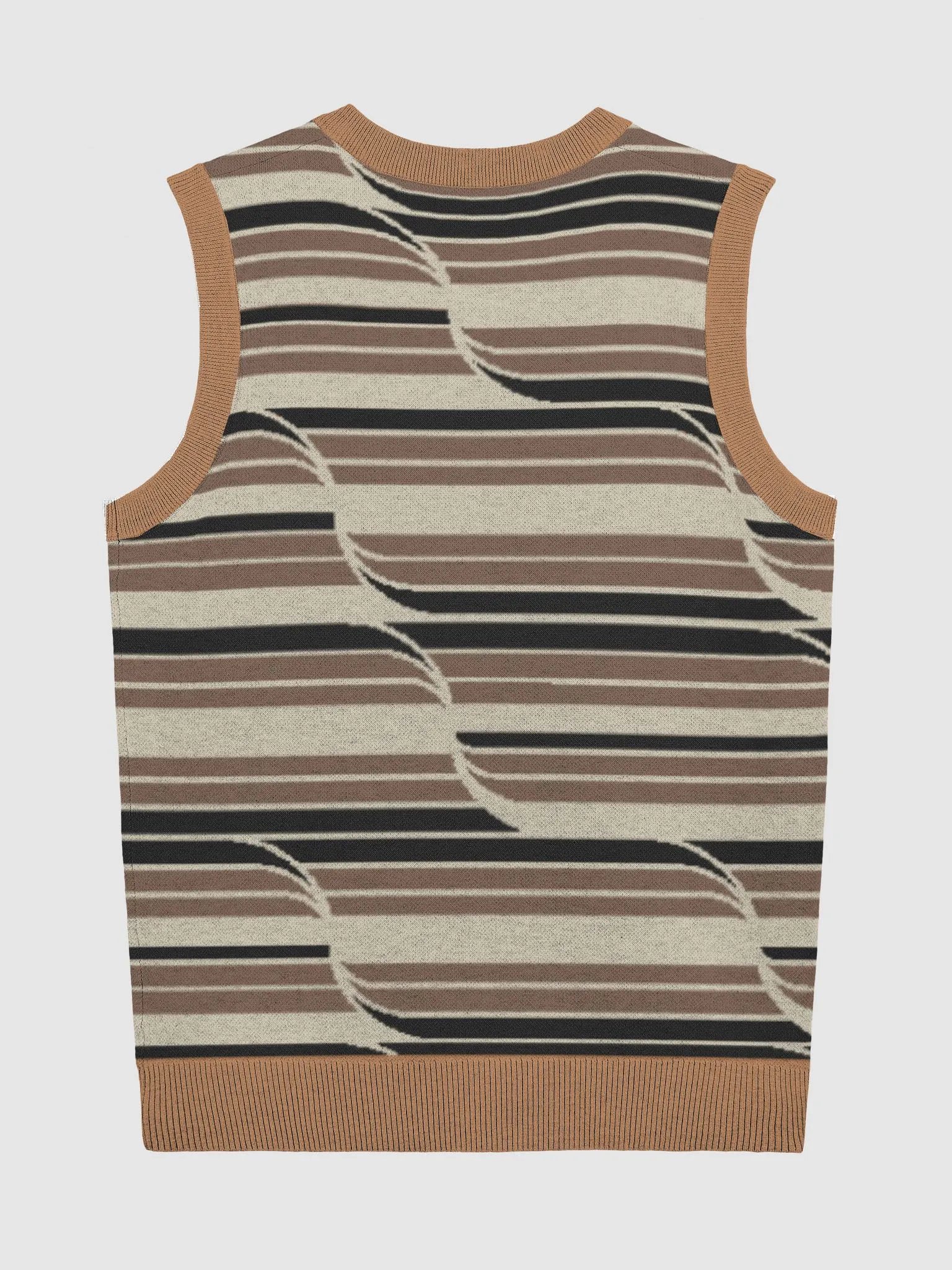 Brown Retro Stripes Knitted Vest product image (2)