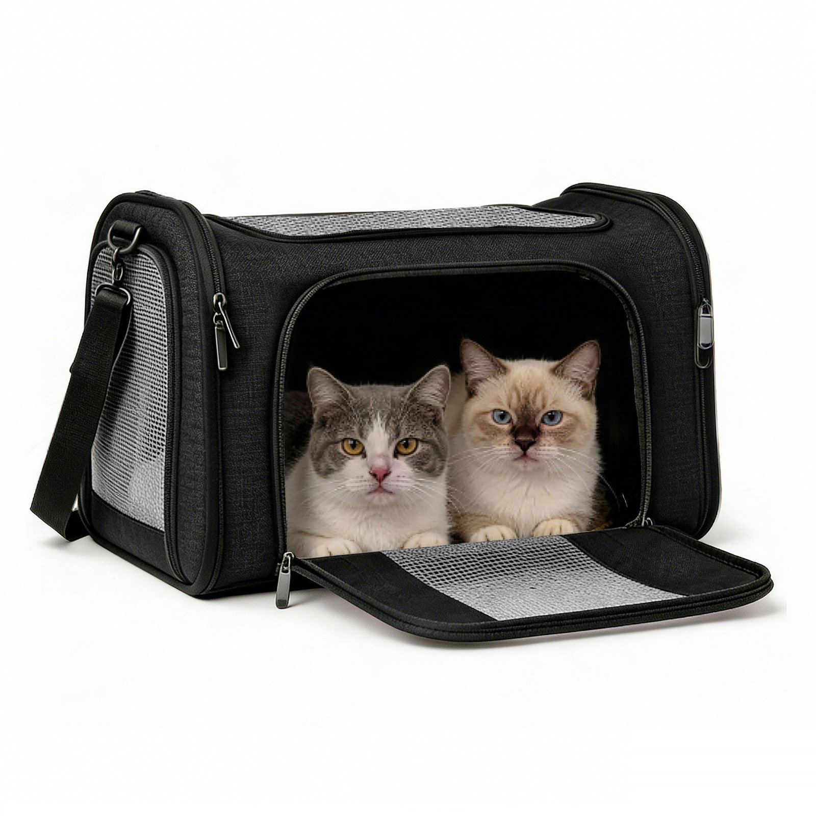 Cat Carriers Dog Carrier Pet Carrier For Small / Medium Cats Dogs Puppies (Up To 15lbs),Small Dog Carrier Soft Sided, Collapsible Waterproof Travel Puppy Carrier -Black product image (2)