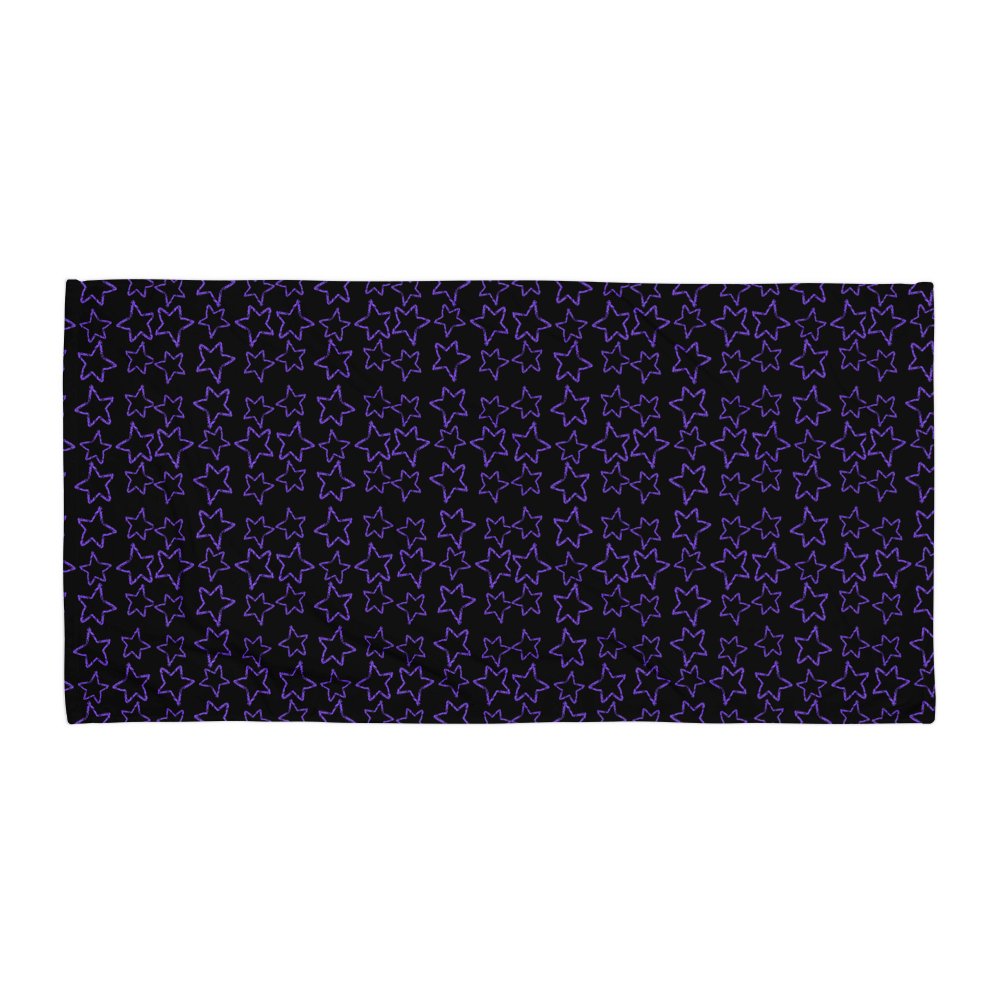 Midnight Stardust Beach Towel | Celestial Moon & Star Aesthetic Towel product image (2)