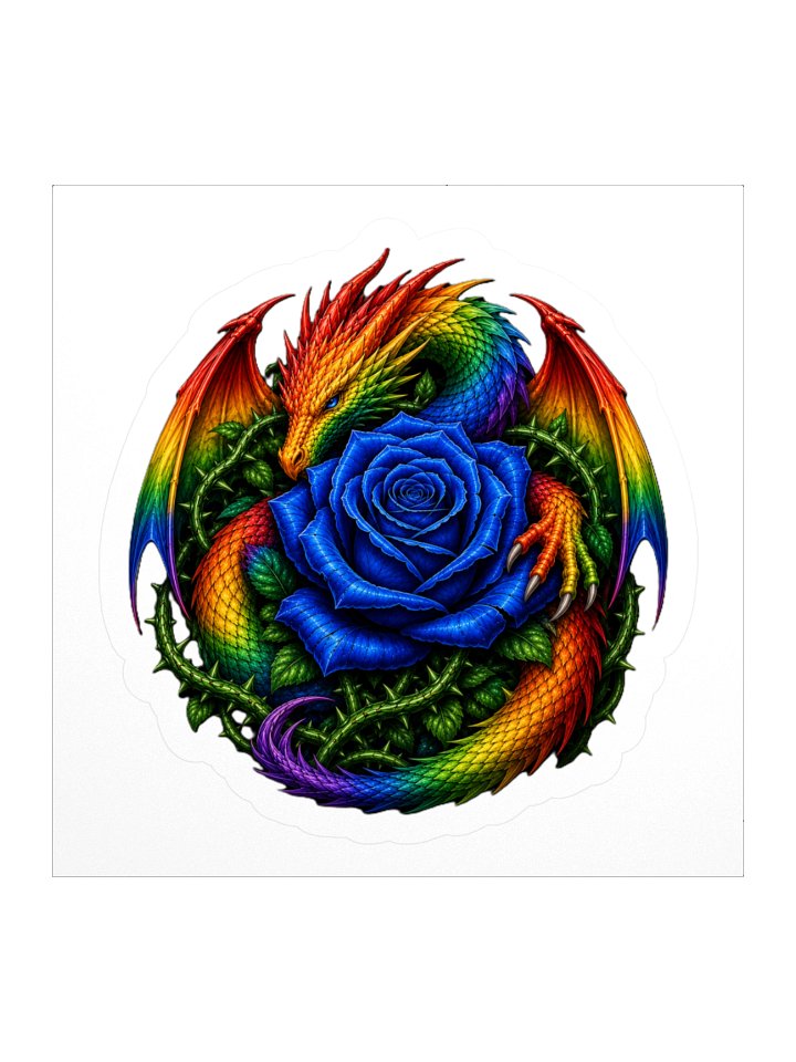 Rainbow Dragon & Blue Rose Kiss Cut Sticker product image (3)