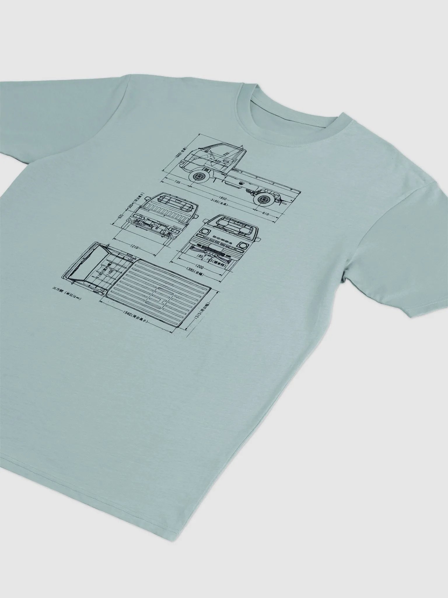 Honda Acty Truck Blueprint T-Shirt product image (8)