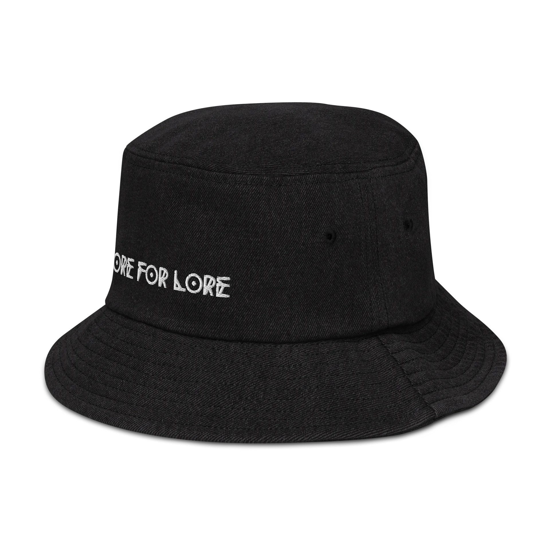 Whore for Lore Embroidered Denim Bucket Hat product image (6)