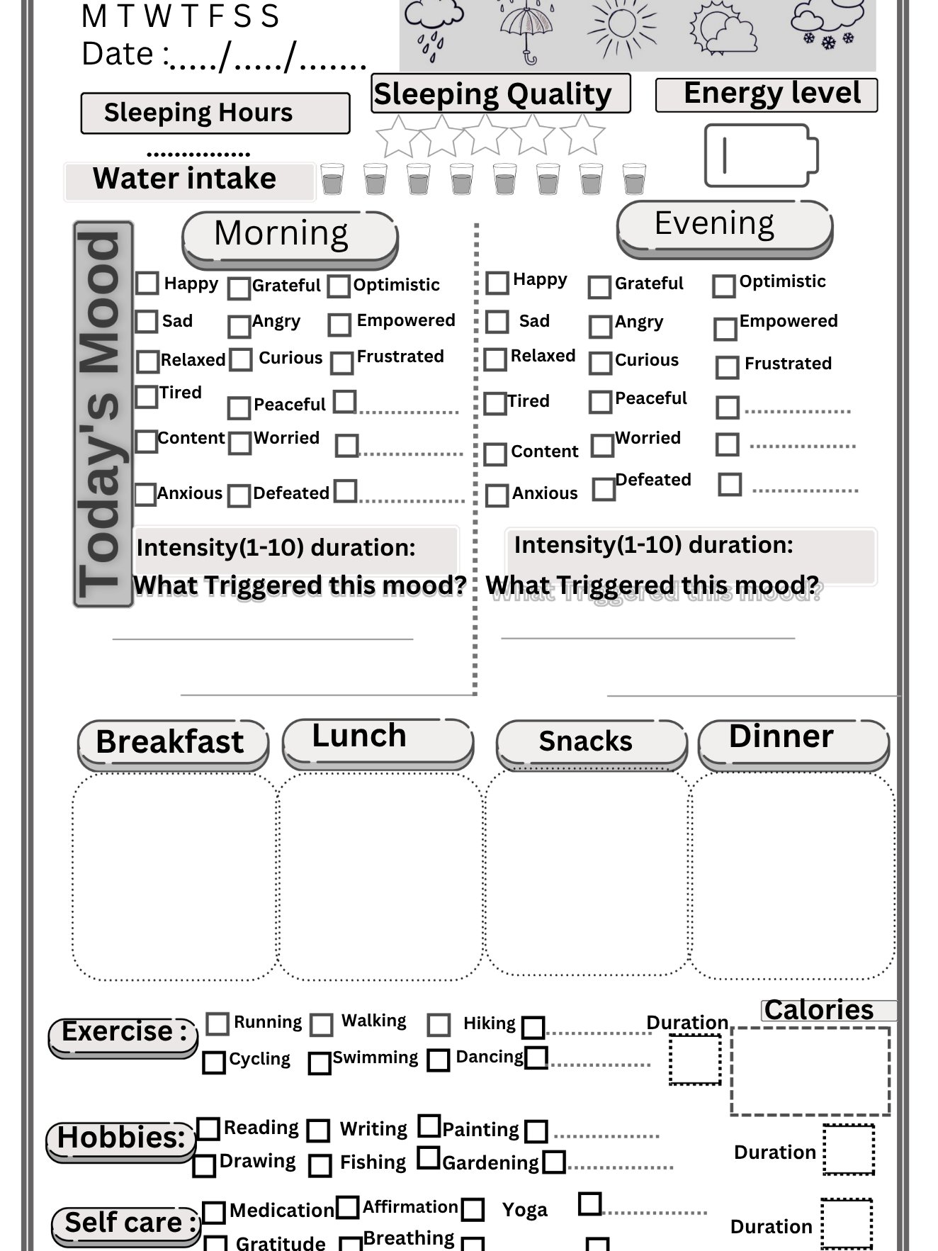 "Mood Tracker Journal" "My Daily Mood Log" "Emotions Journal: A Daily Mood Tracker" product image (1)