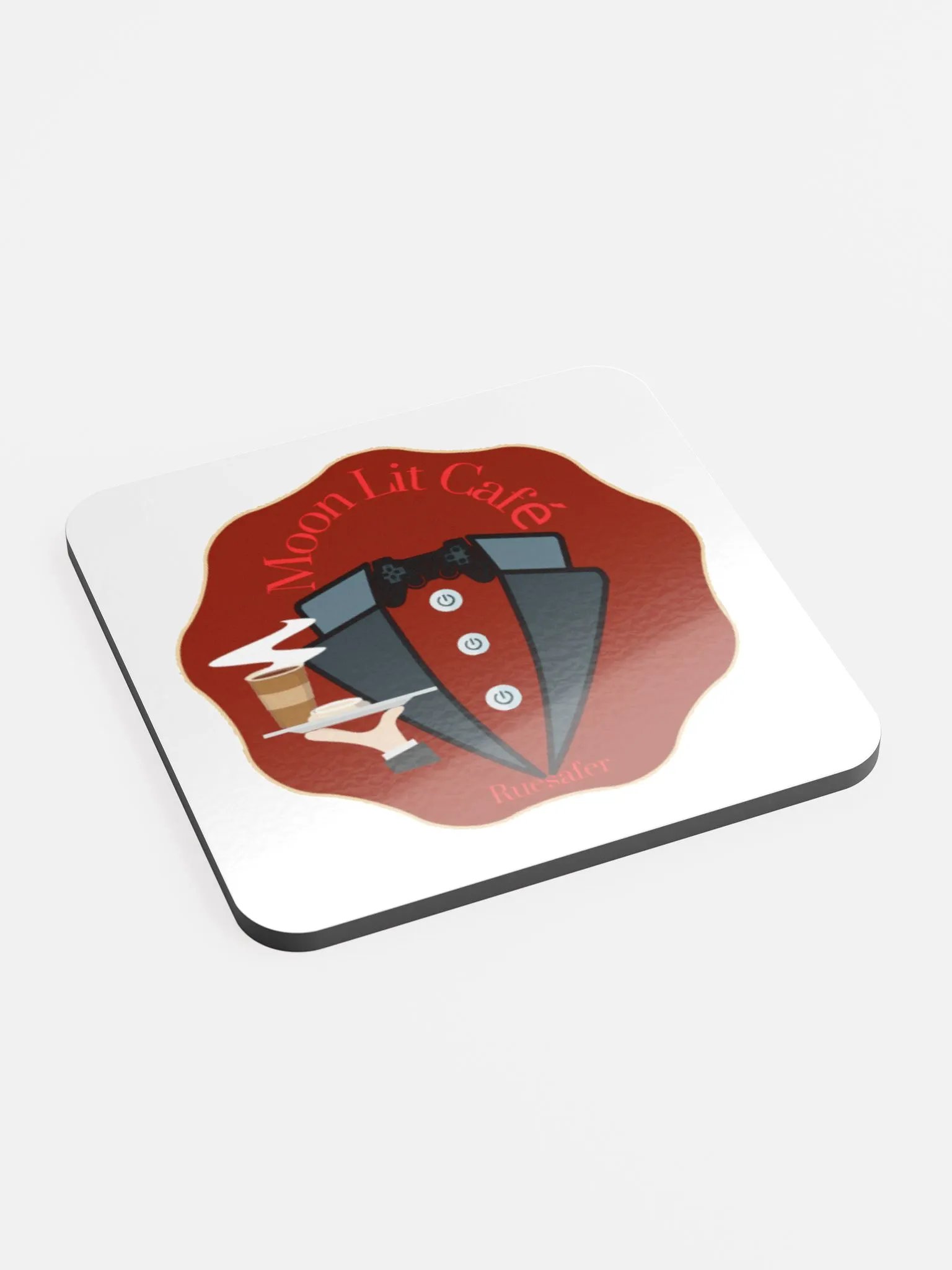 Moon Lit Cafe - Glossed Cork Coaster product image (2)