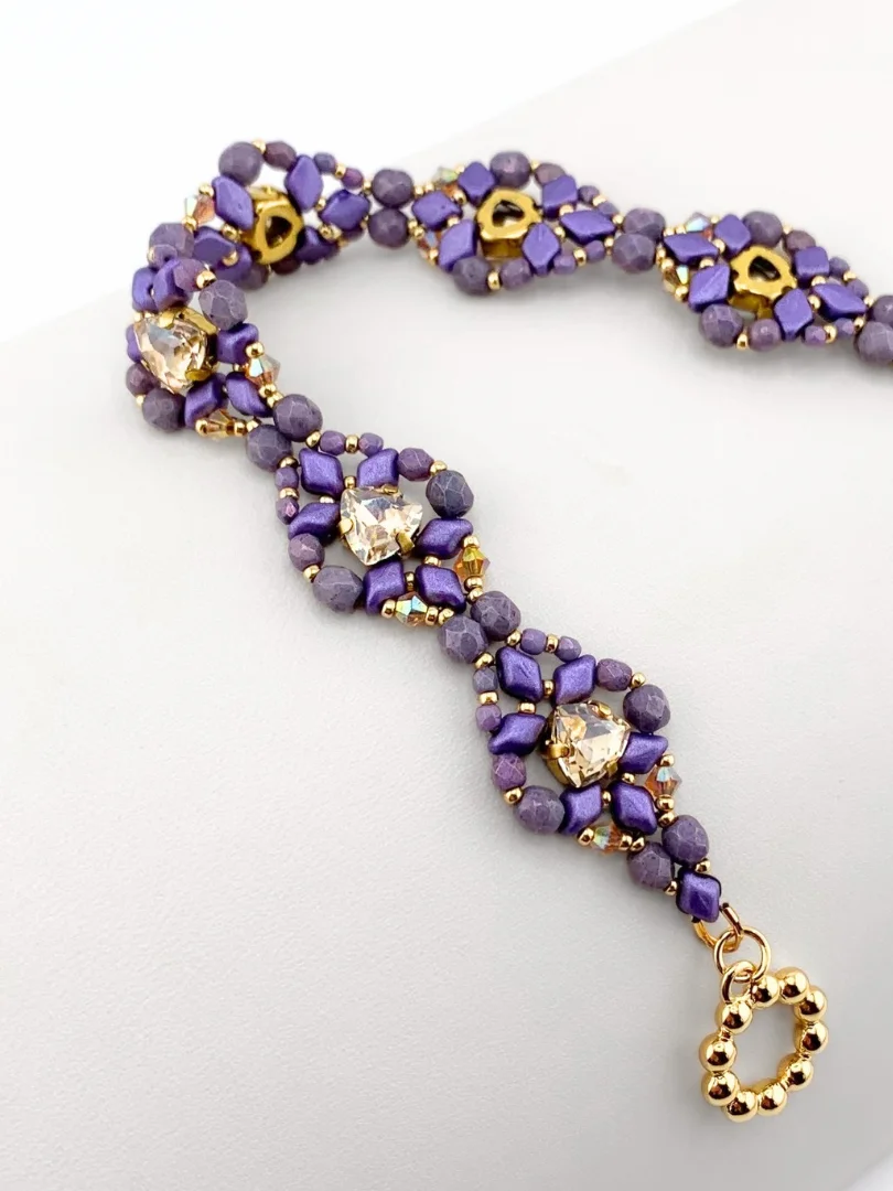 Trillion Crystal Matinee Bracelet - Purple, Gold product image (2)