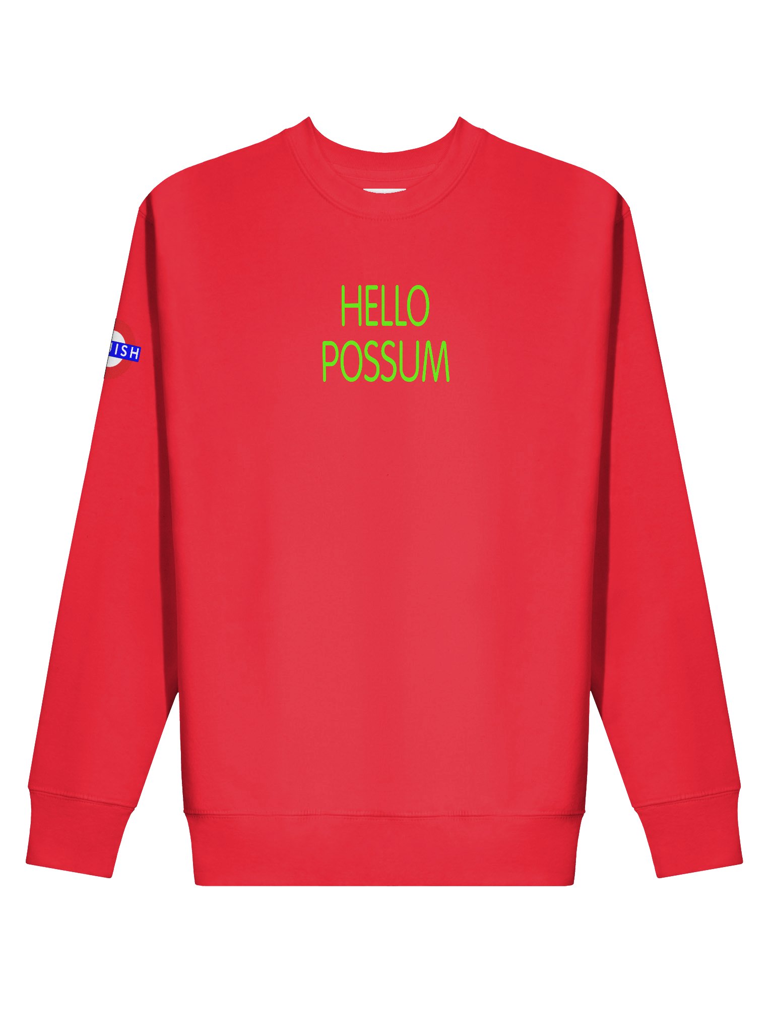 Hello Possum Graphic Crewneck - Lime Green product image (1)