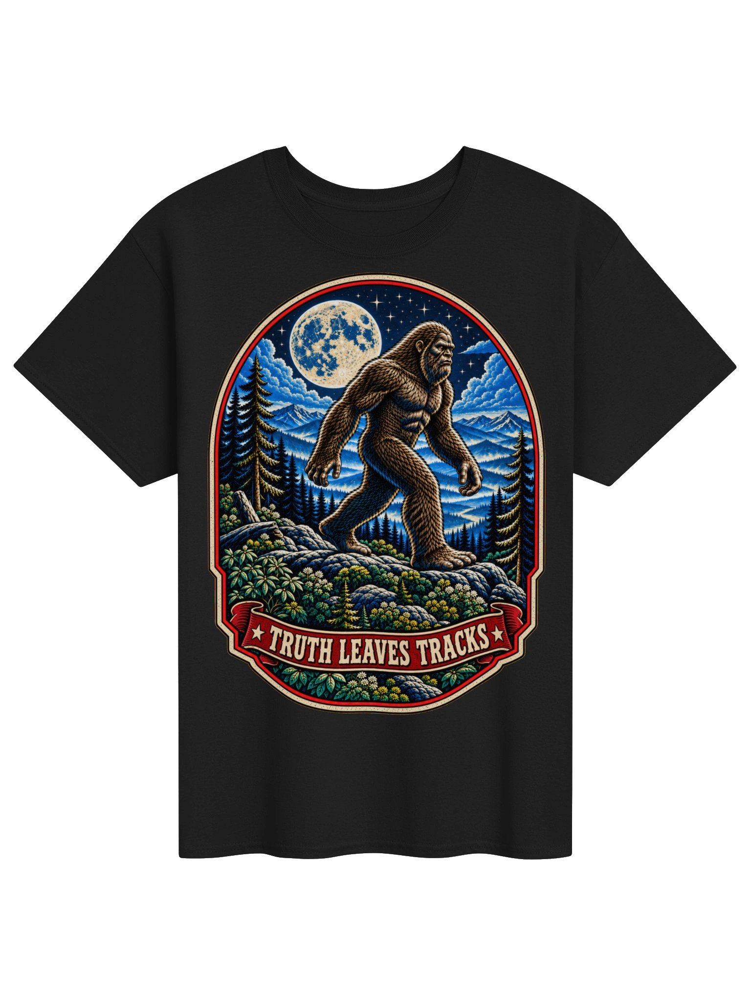 Truth Leaves Tracks Bigfoot T-Shirt – Sasquatch Cryptid Wilderness Tee product image (1)