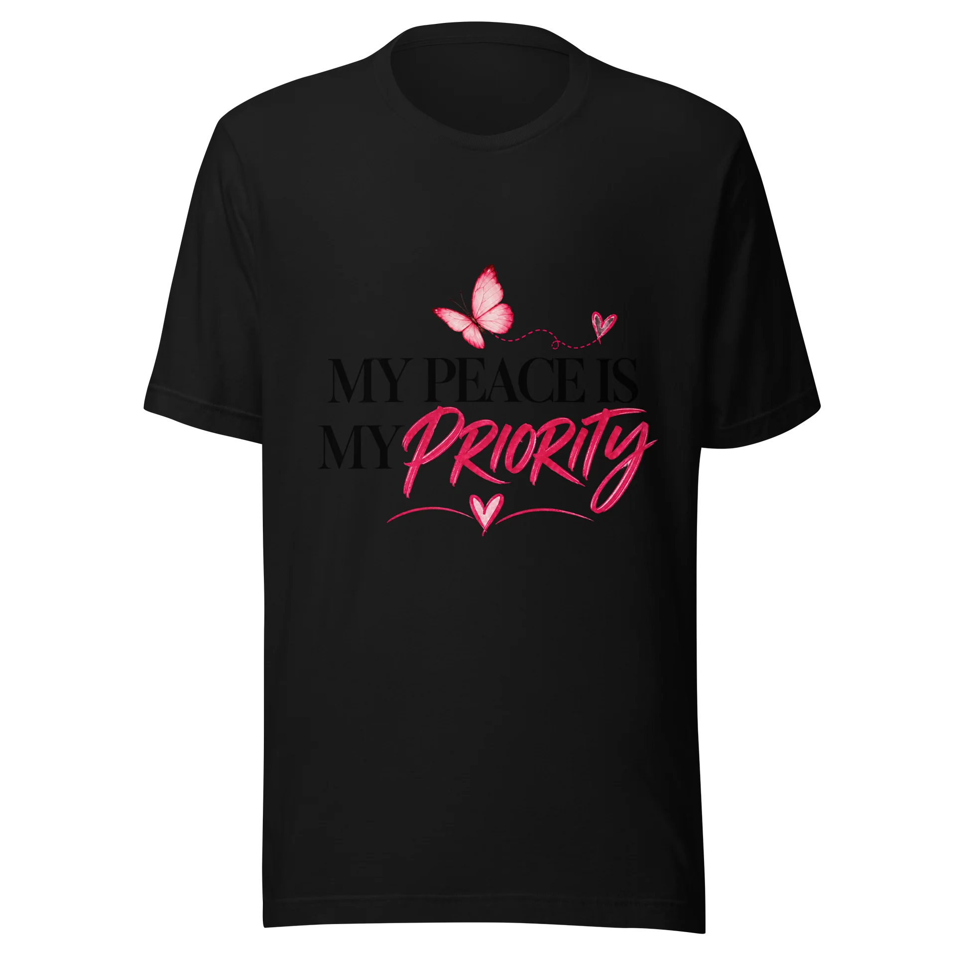 Priority Butterfly Pink Cursive Tee product image (1)
