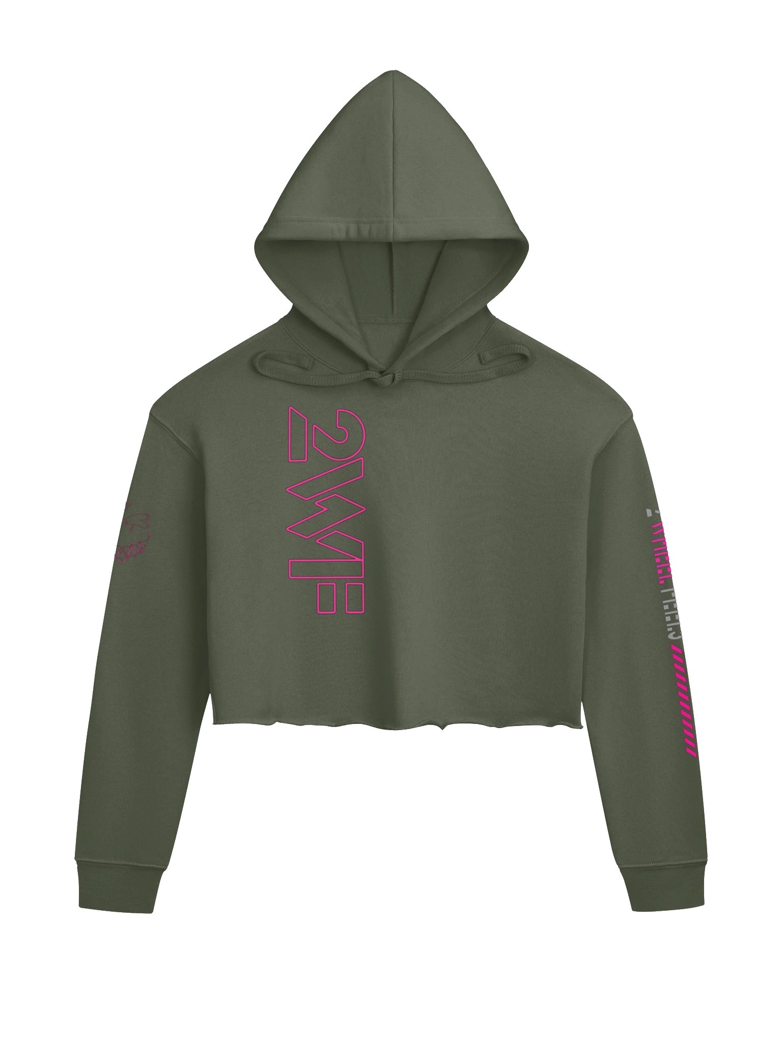 Neon Pink NewJeans Crop Hoodie product image (1)