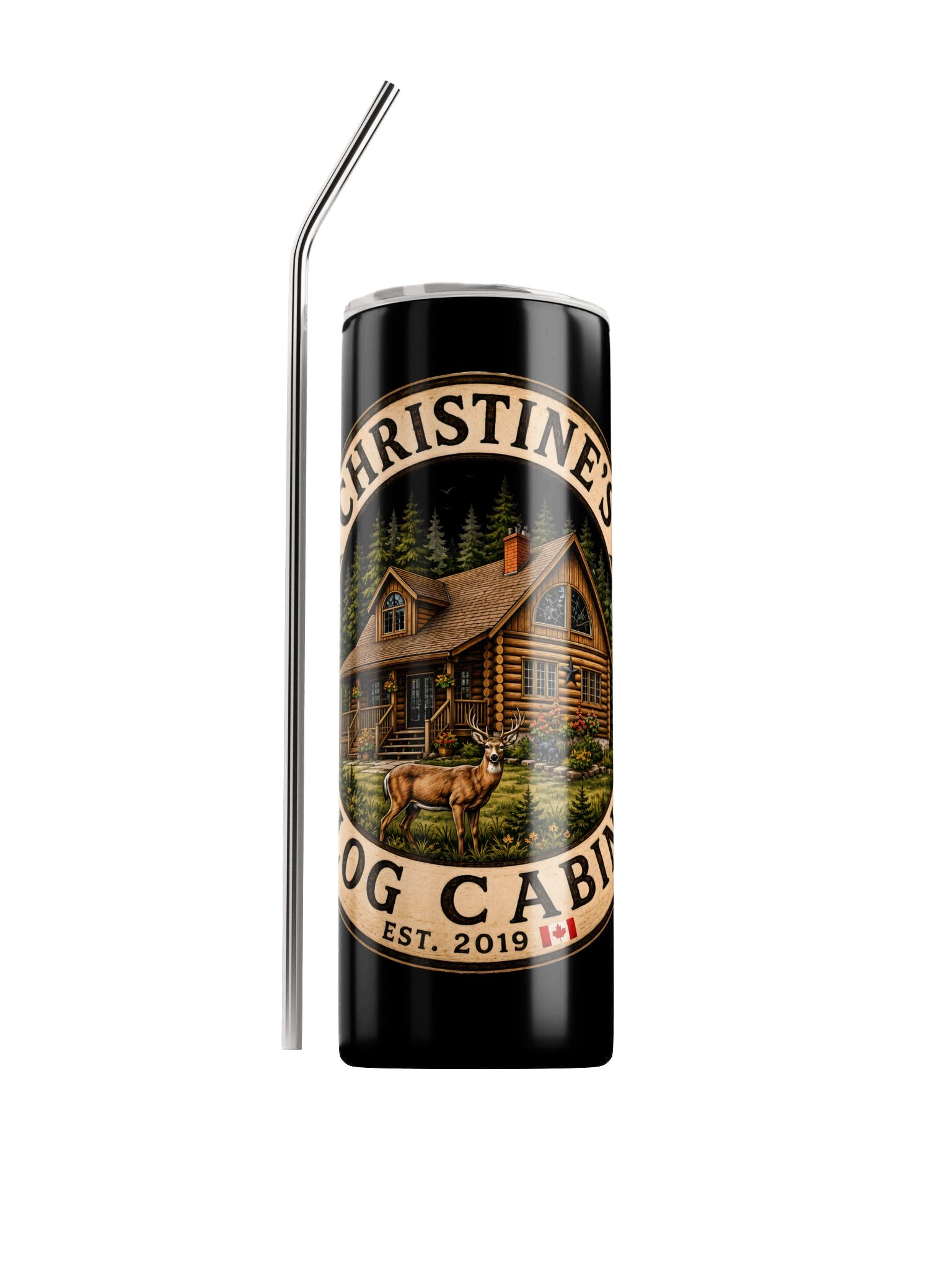 Christine’s Log Cabin Insulated Travel Tumbler product image (1)