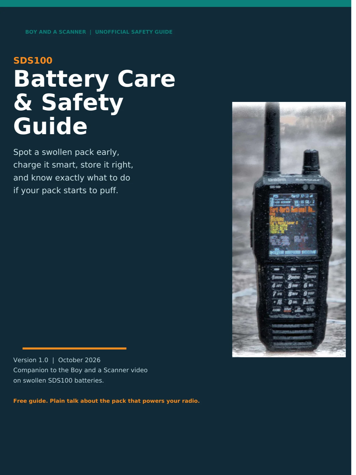SDS100 Battery Care and Safety Guide: Free Download product image (1)