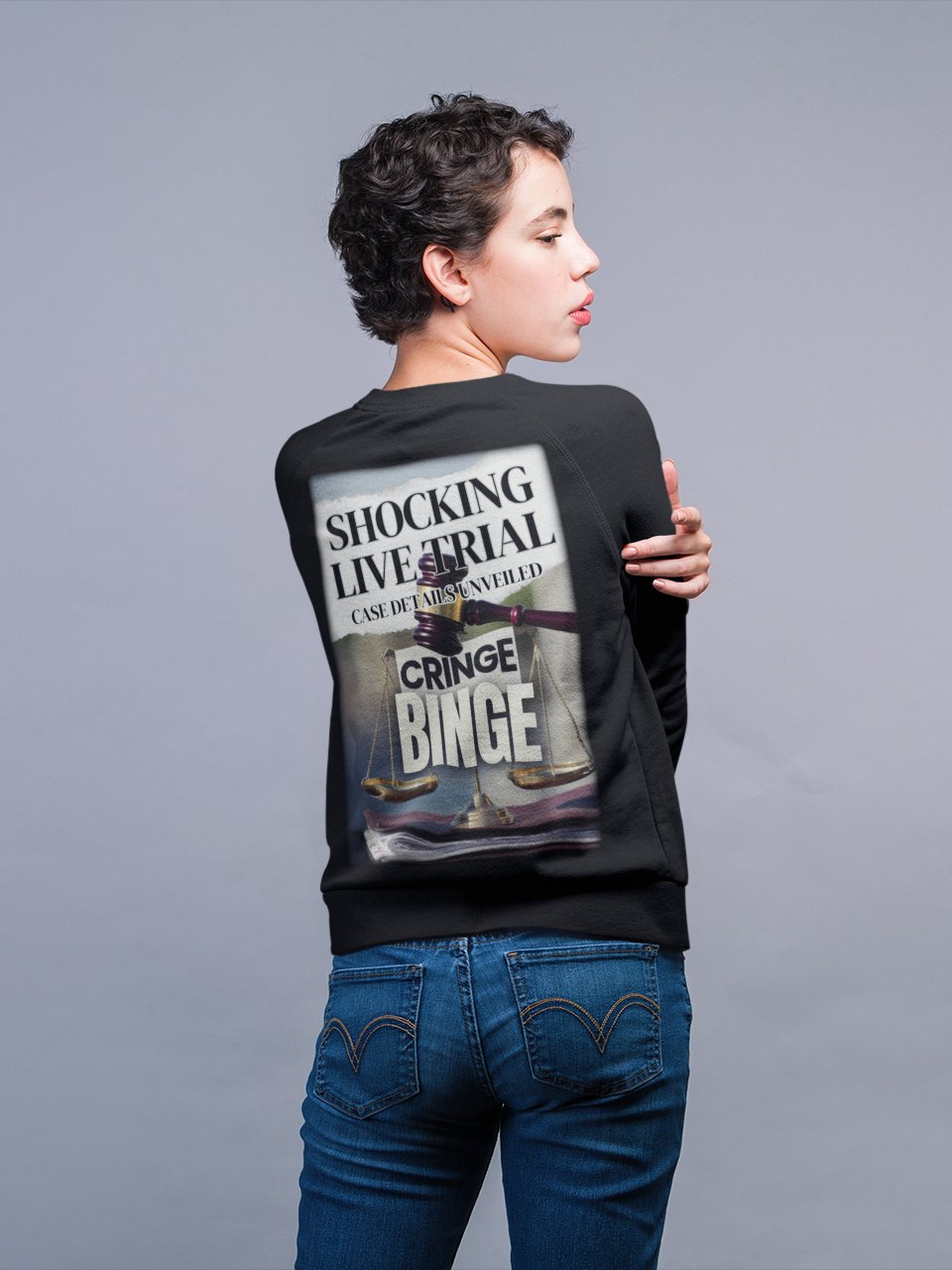 Shocking Live Trial “Cringe Binge” Crewneck Sweatshirt product image (10)