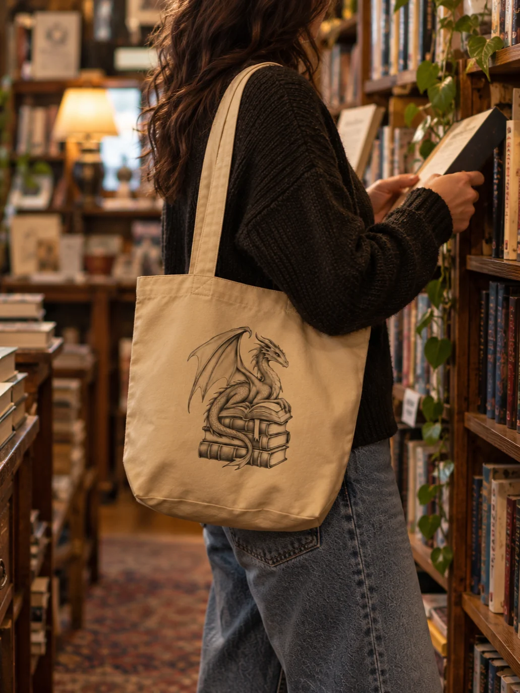 The Book Dragon Tote product image (1)
