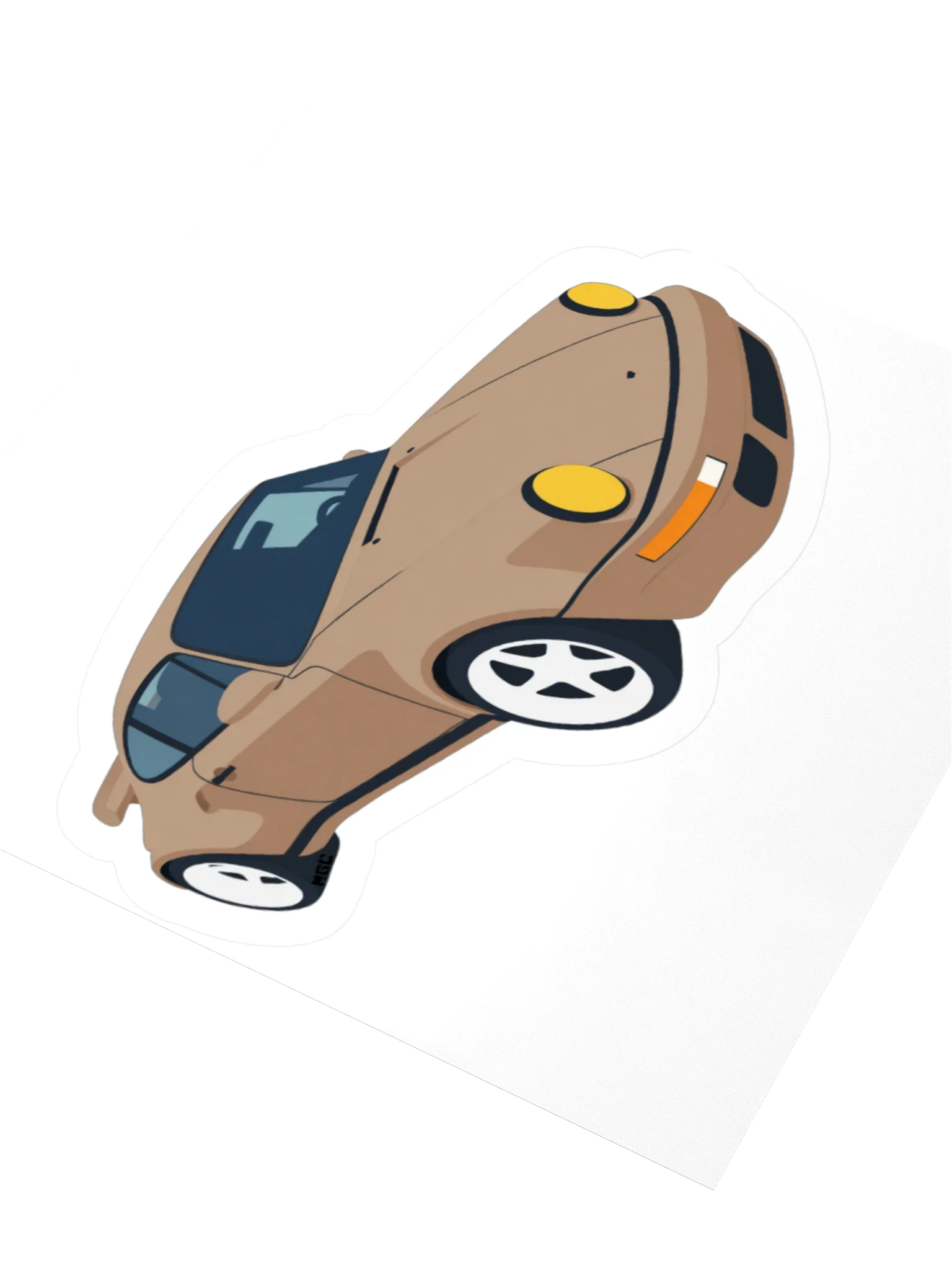 Grey Porsche 964 Ruf Automobile Ultimate "Wolf" Voxel Art Sticker (Retro, Sketch, Silhouette) product image (8)