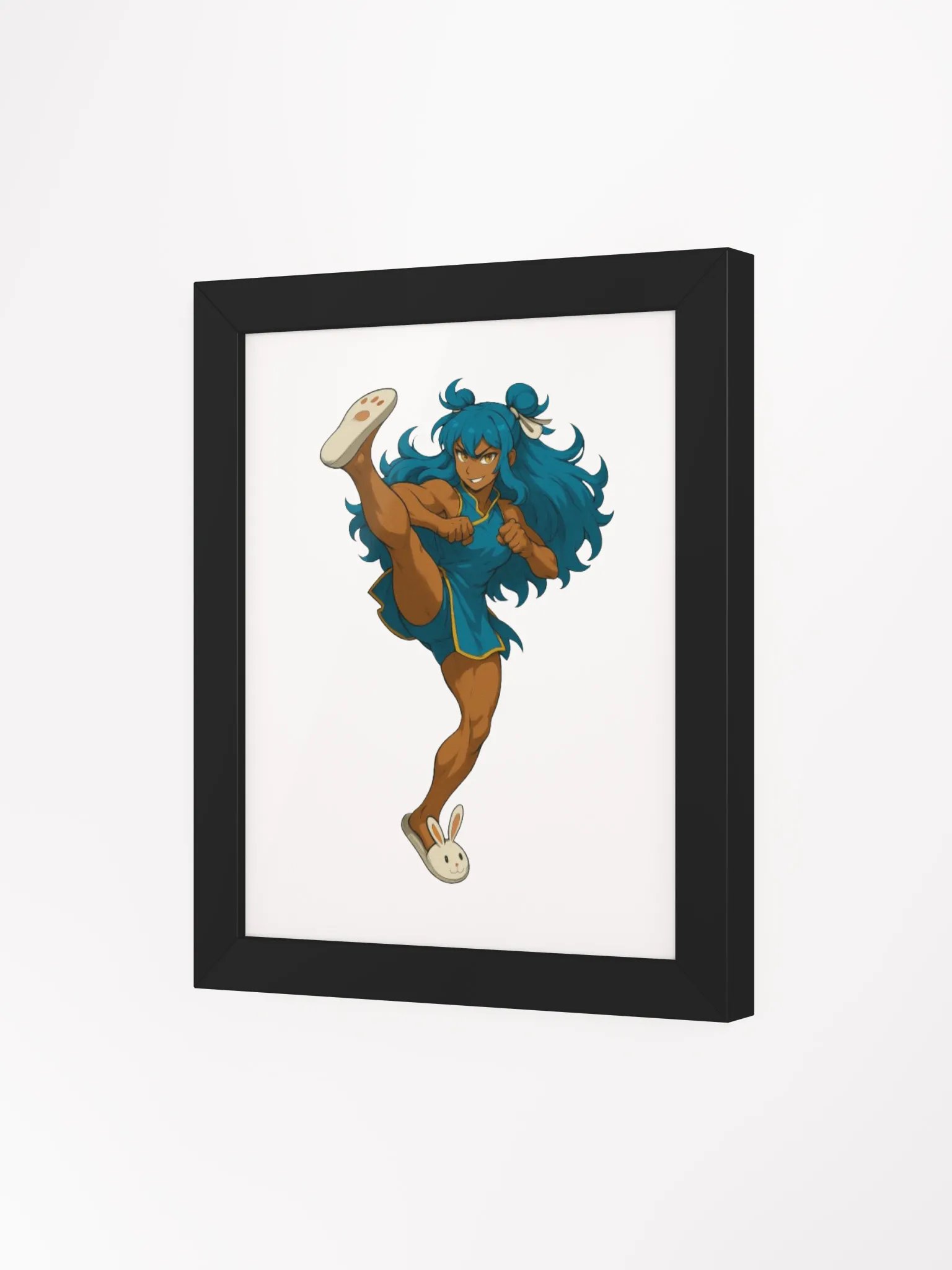 Dynamic Blue Bunny Kick Framed Poster product image (20)
