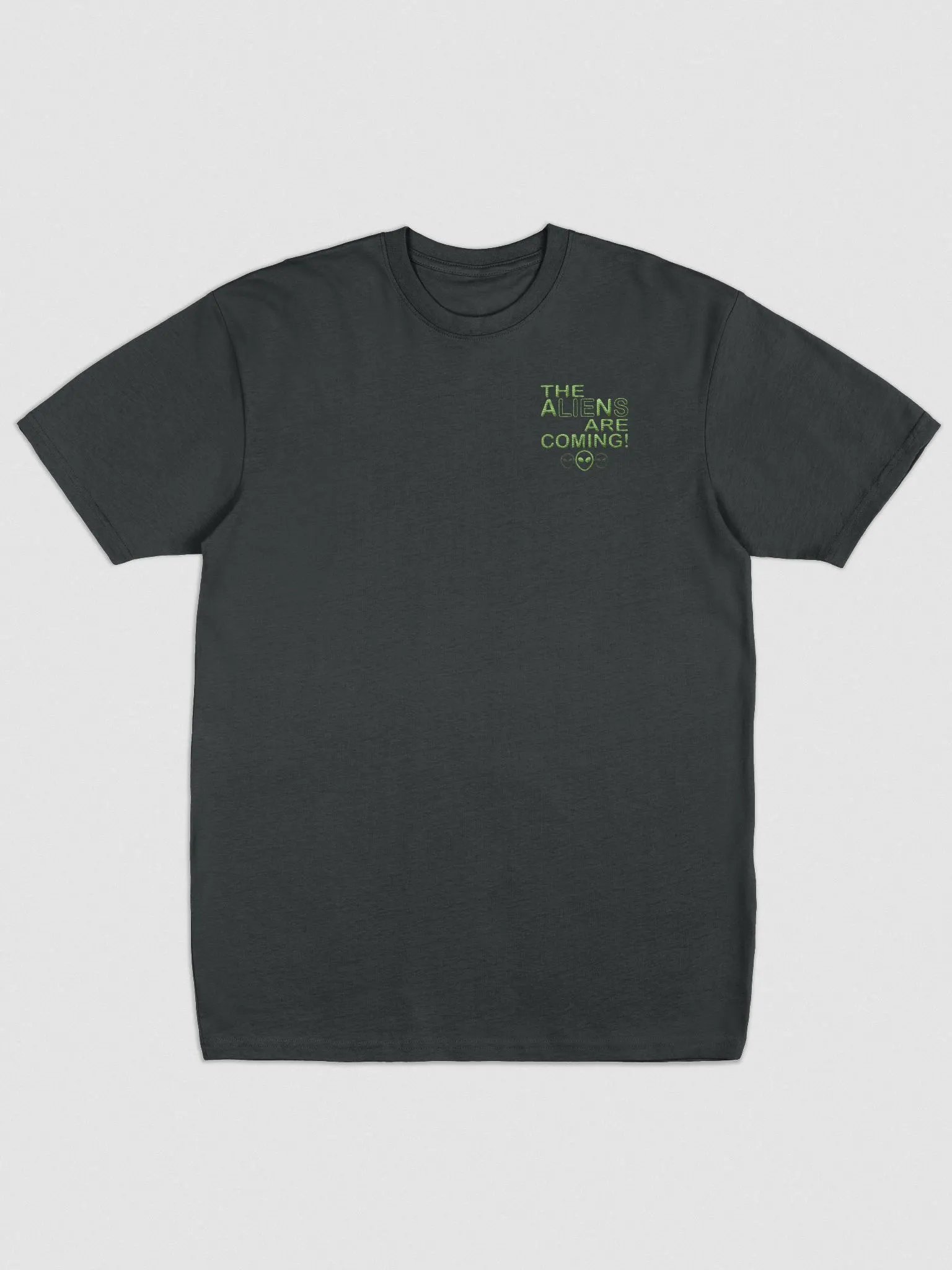 The Aliens Are Coming! - Green - EMBROIDERED - Cotton Heritage Men's Premium Heavyweight Tee product image (2)