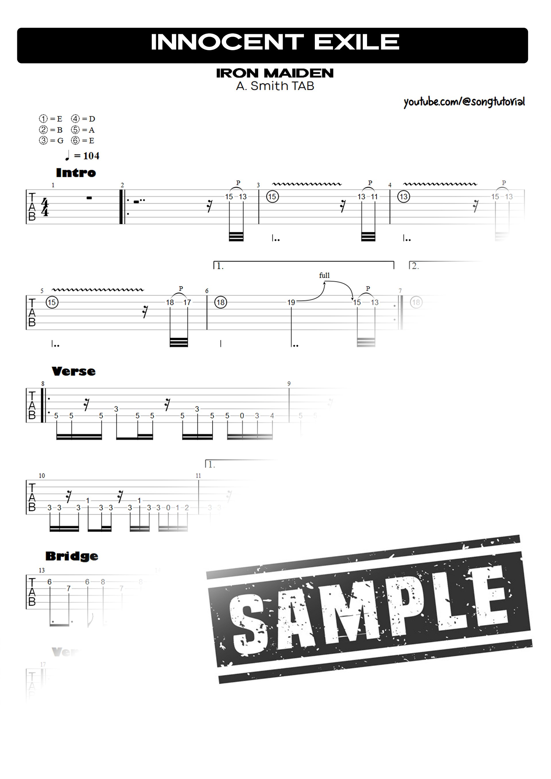 Innocent Exile PDF TAB + Backing Track MP3 product image (3)