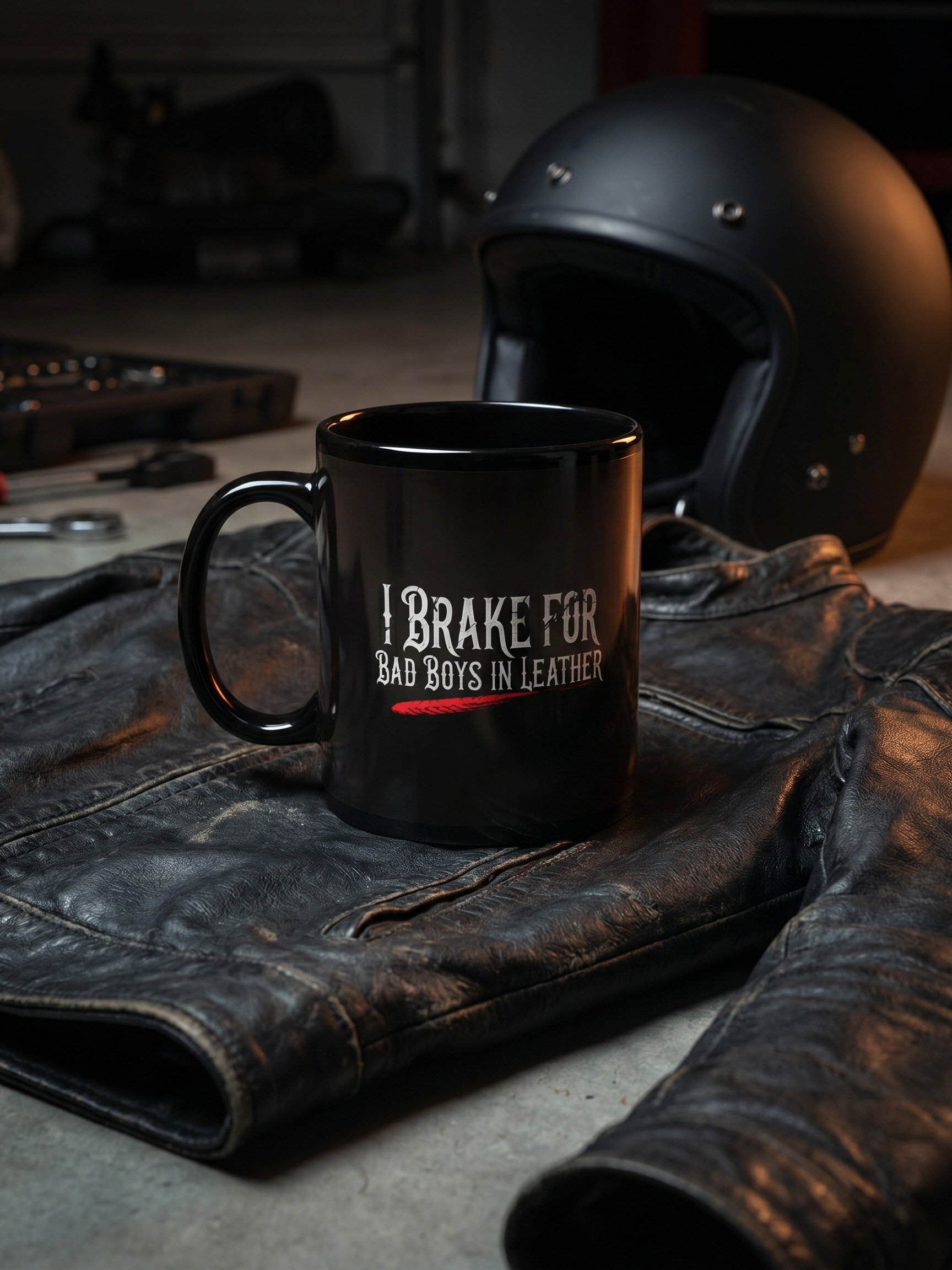 I Brake for Bad Boys in Leather — Coffee Mug product image (3)